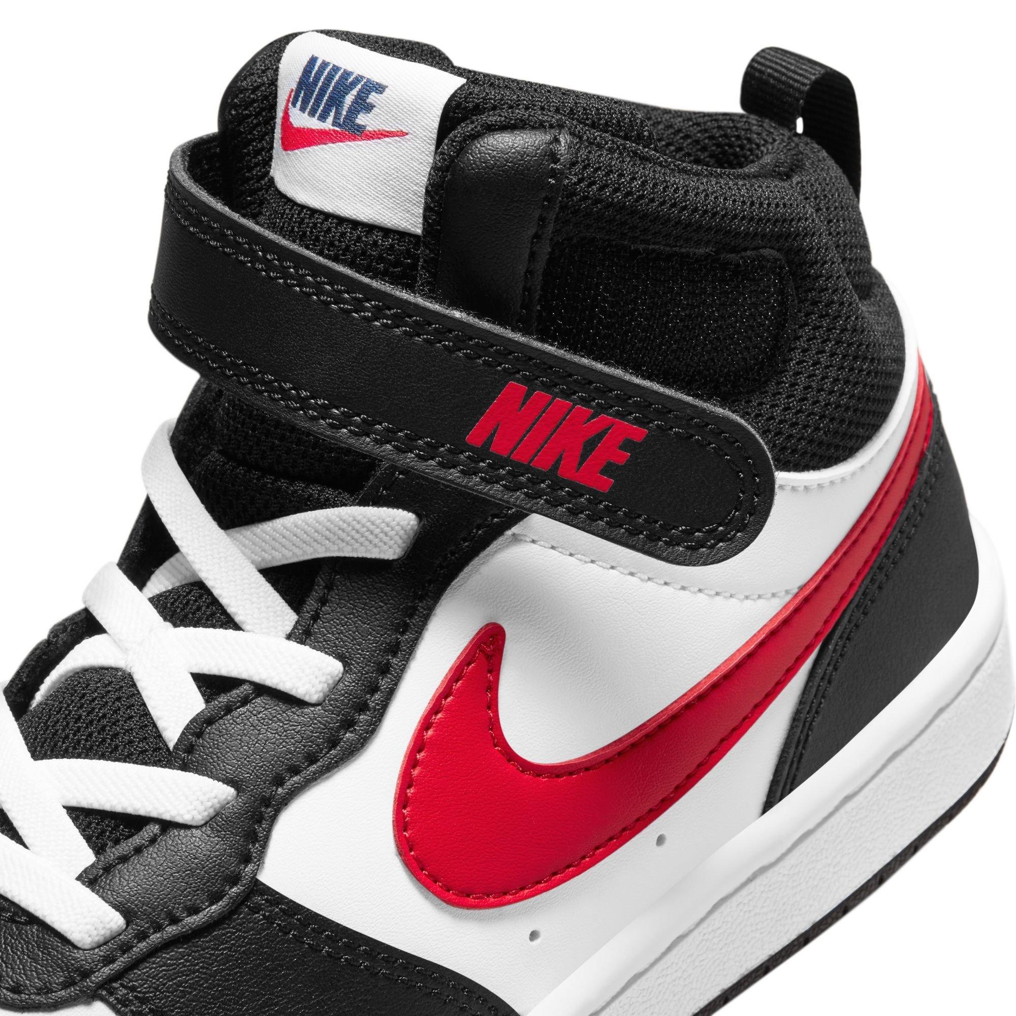 Wht/Blk/Red - Nike - Court Borough Mid 2 Little Kids' Shoe - 9