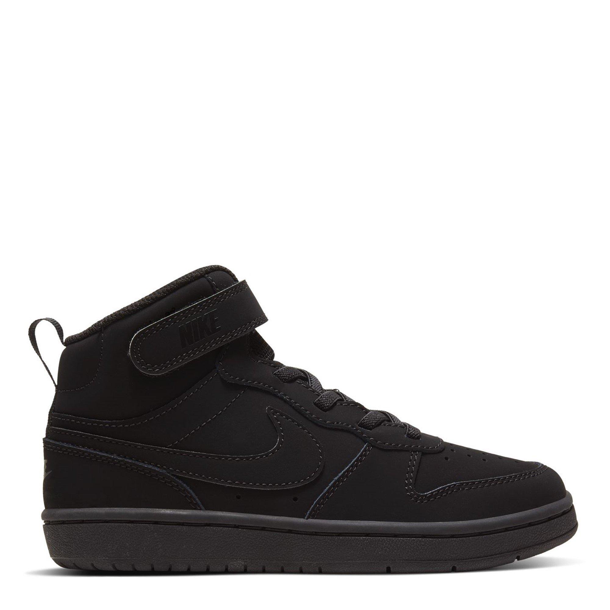 Nike Boys Court Borough Mid 2 Little Kids' Shoe - Triple Black - C10 (27.5)