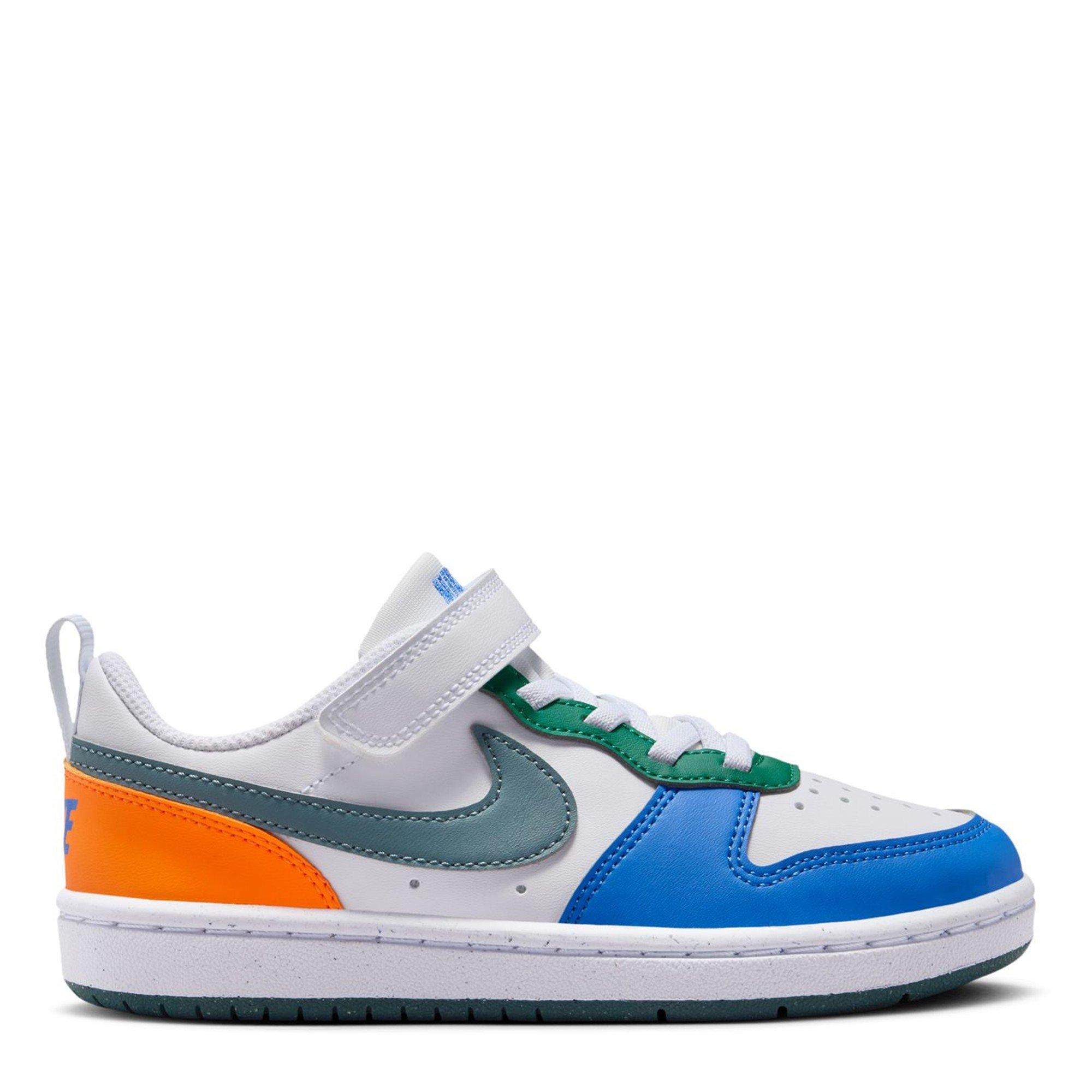 Nike Boys Court Borough Low Recraft - Wht/Blu/Ora - C13 (31.5)