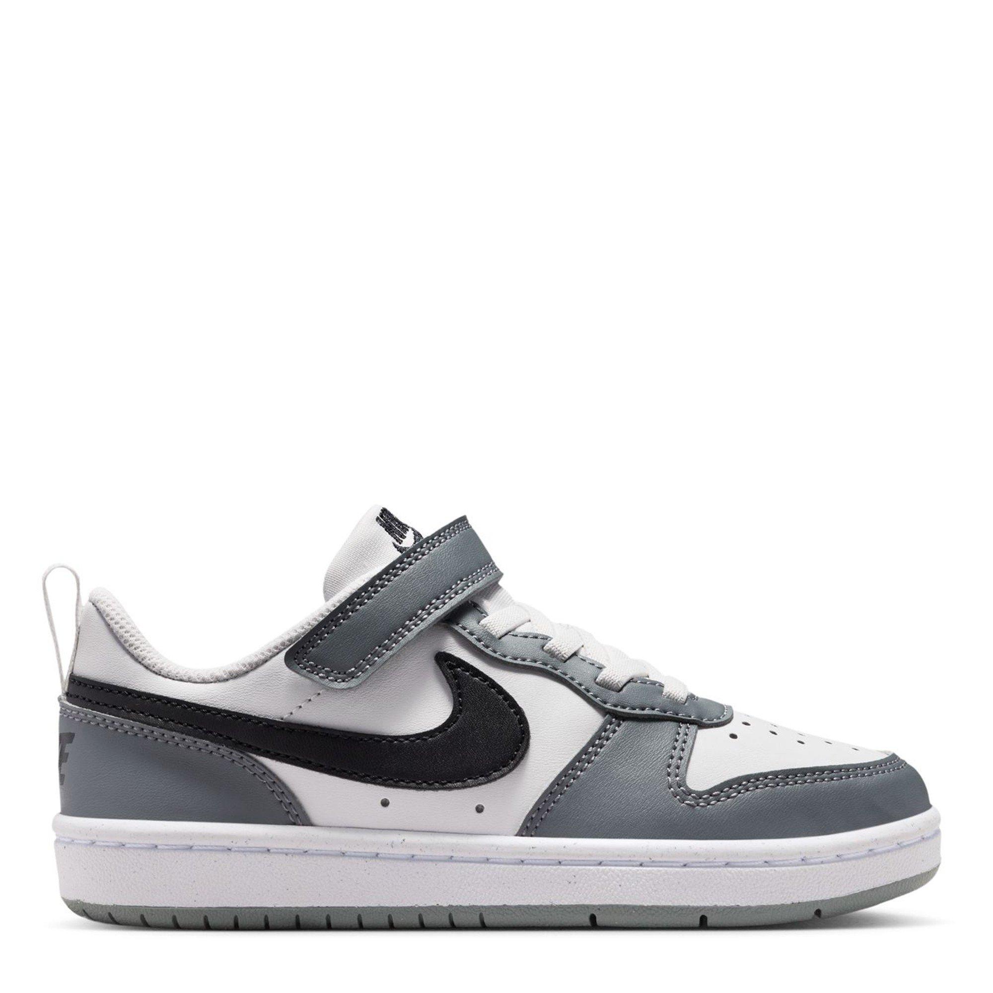 Nike Men's Wht/Blk/Grey Court Borough Low Recraft - 1 (33)