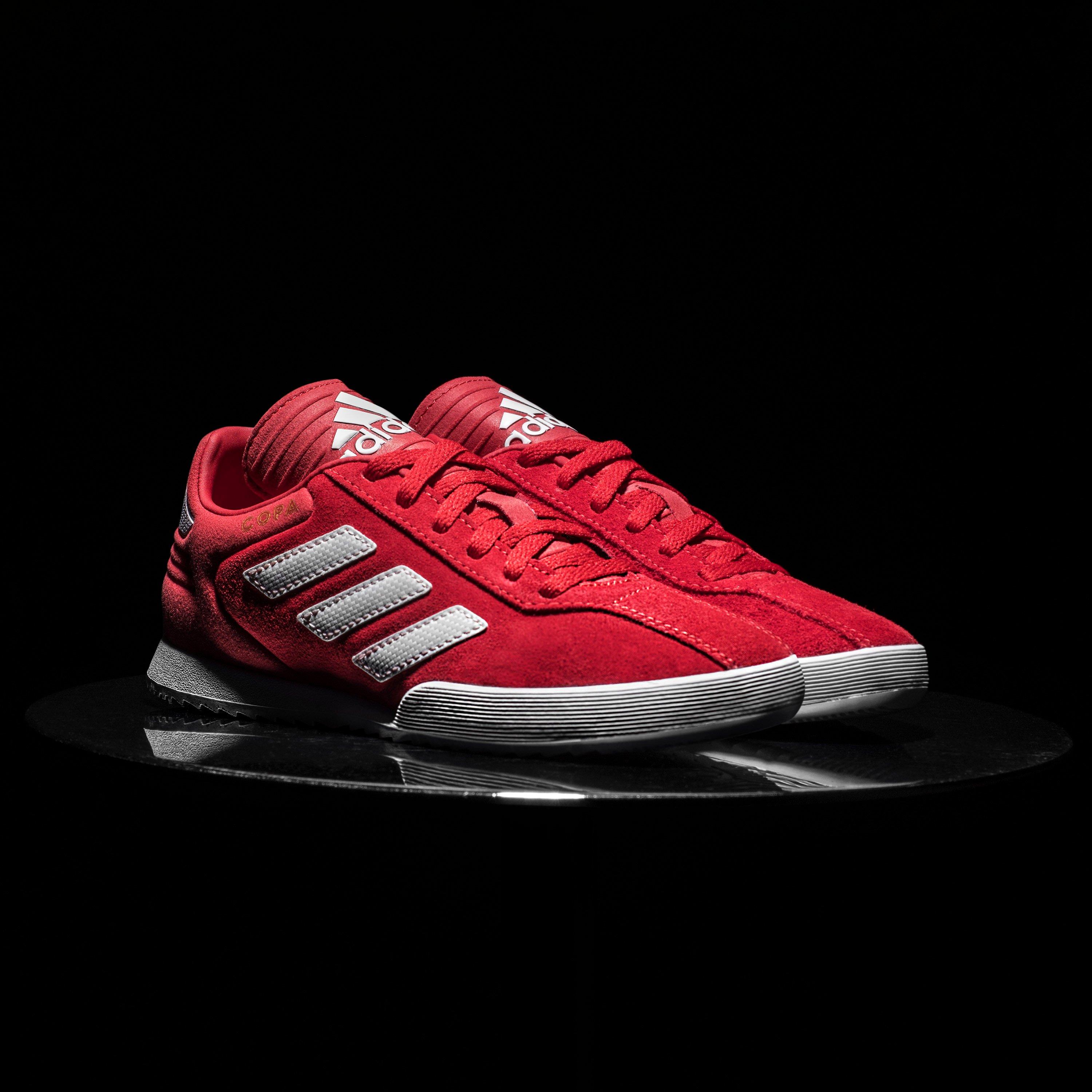 Red/White - adidas - Copa Super Suede Childrens Trainers - 6