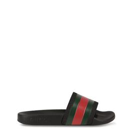 Gucci Web Stripe Sliders Juniors