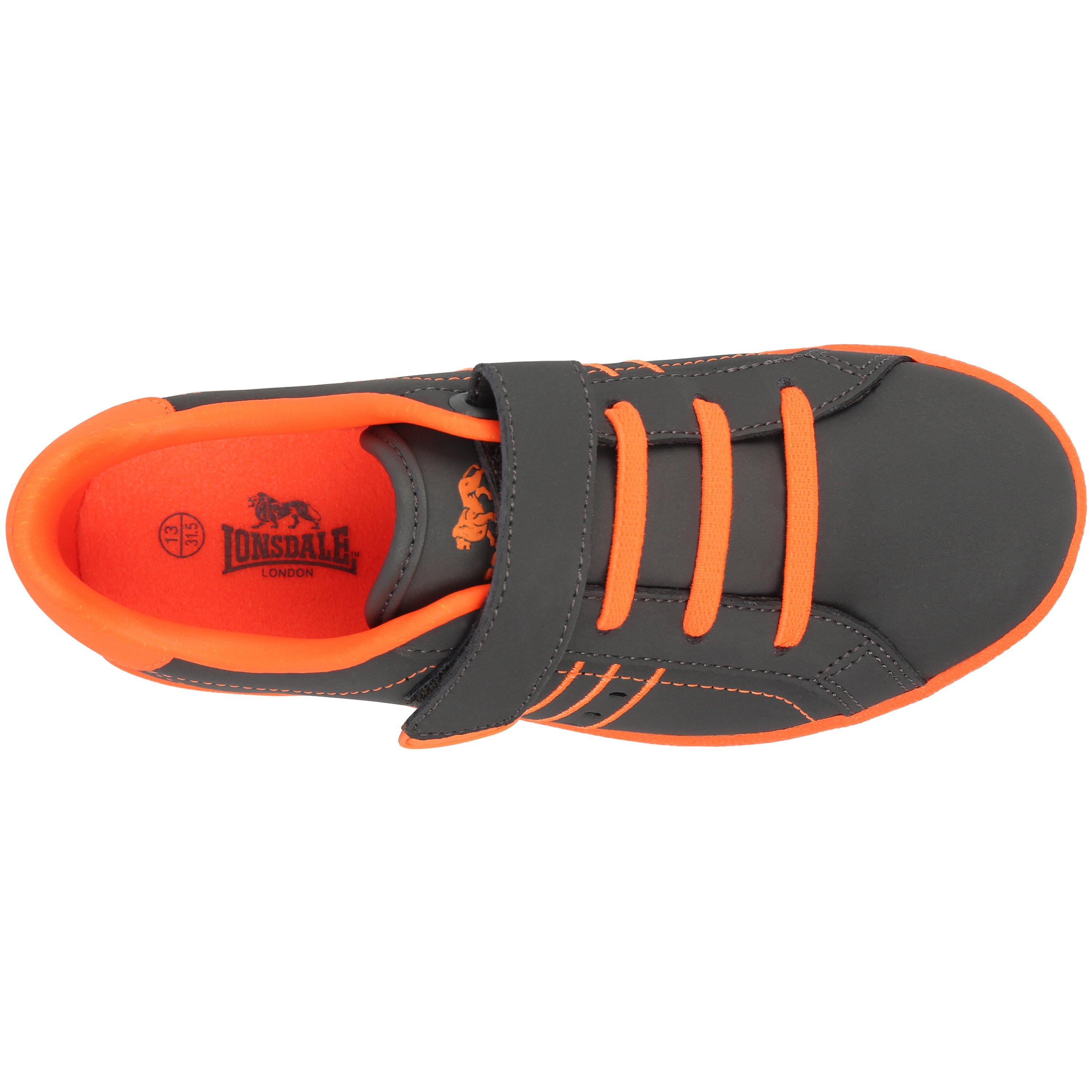 Grey/Orange - Lonsdale - Oval Childrens Trainers - 3