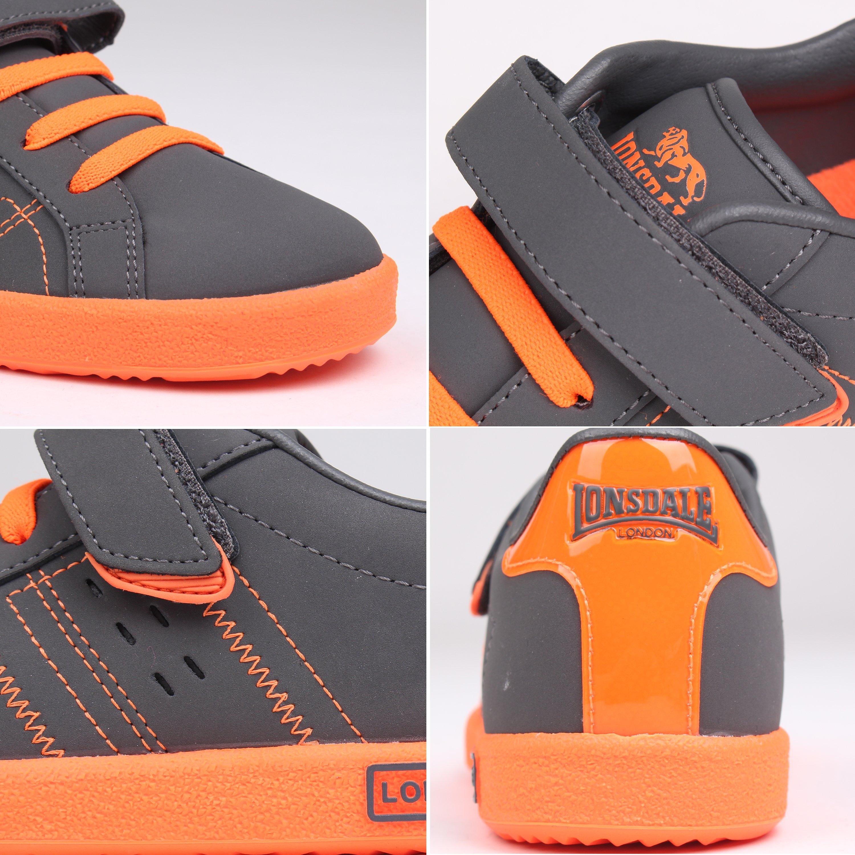 Grey/Orange - Lonsdale - Oval Childrens Trainers - 6