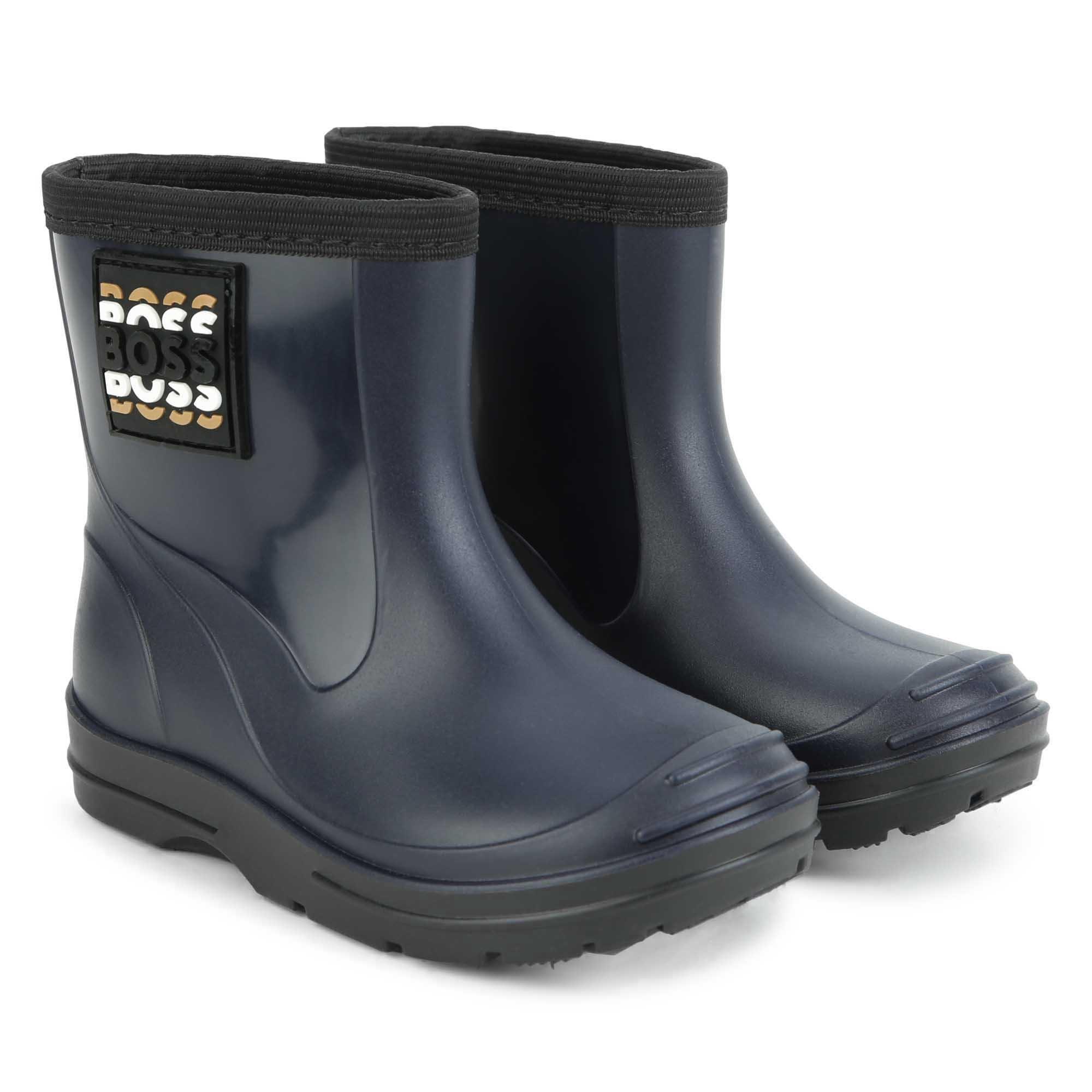 Navy 849 - Boss - Kids Logo Wellington Boots - 3