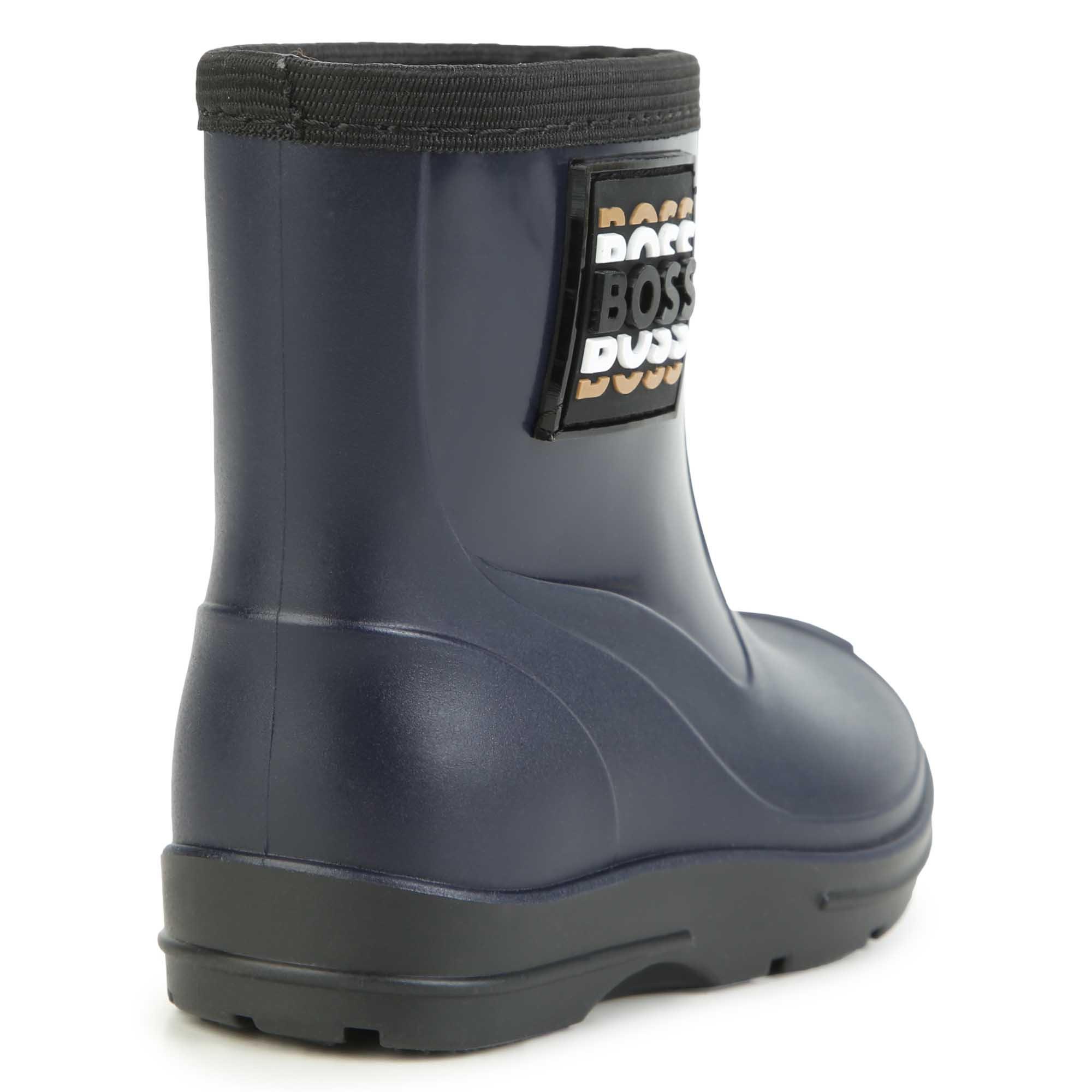 Navy 849 - Boss - Kids Logo Wellington Boots - 4