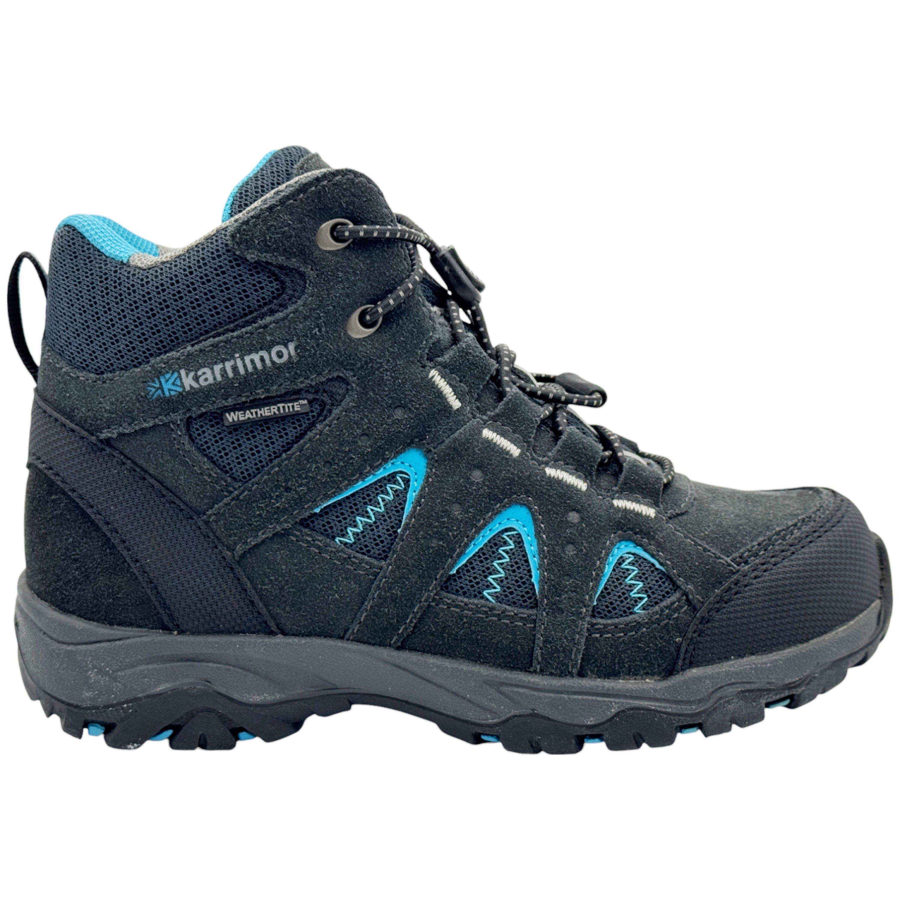 Karrimor Boys Mount Waterproof Walking Boots Childrens - Black/Blue - C12 (30.5)