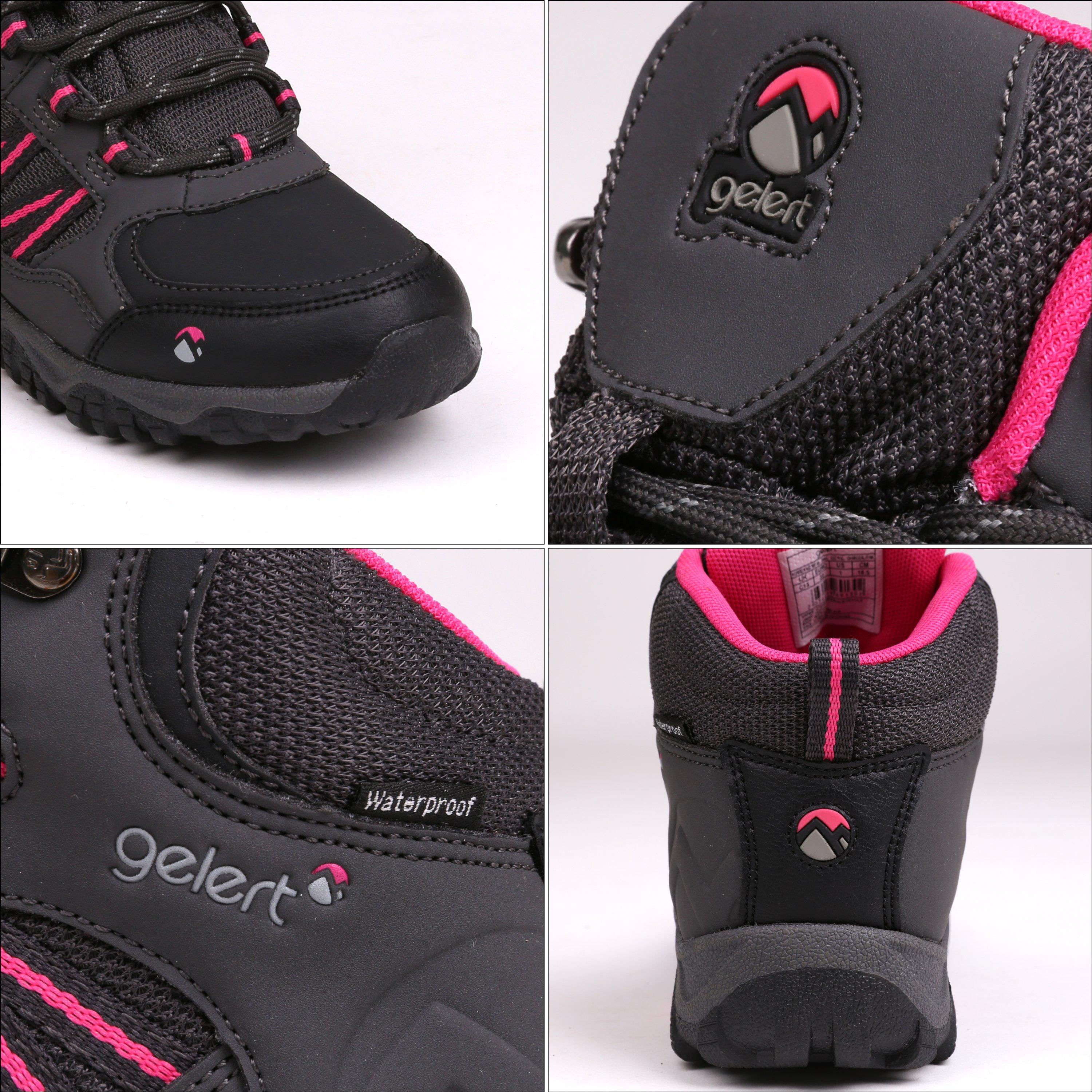 Charcoal/Pink - Gelert - Gelert Horizon Waterproof Childrens Walking Boots - 6
