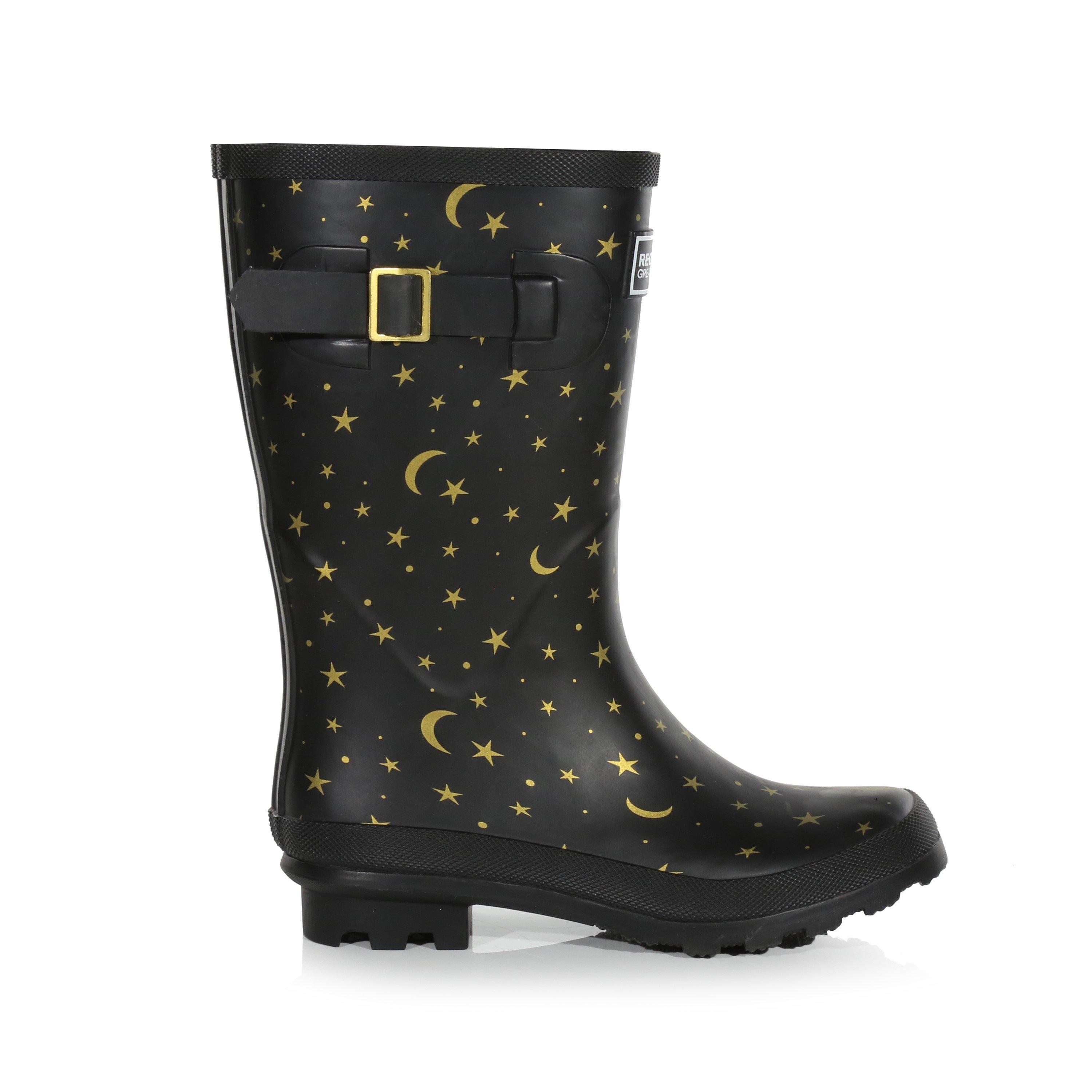 Regatta Girls Kids' Fairweather Wellies - Blkmetalstar - C11 (29)