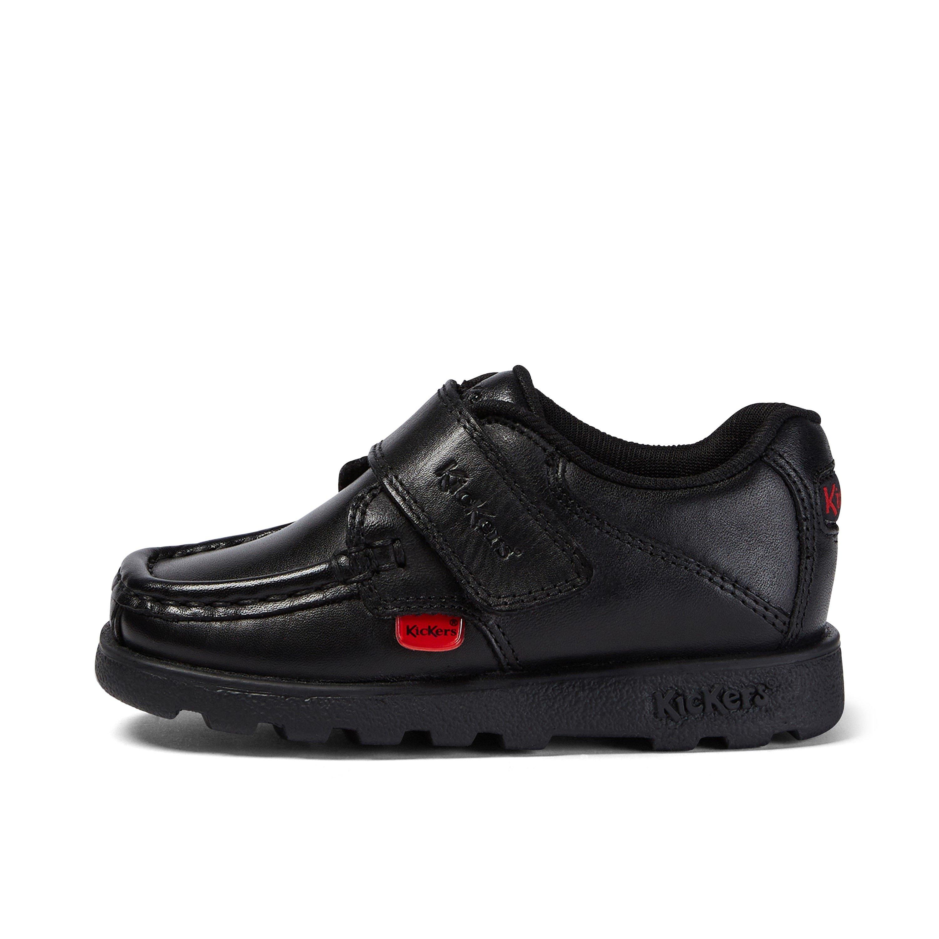 Kickers Boys Fragma Strap Childrens Shoes - Black - C11 (29)