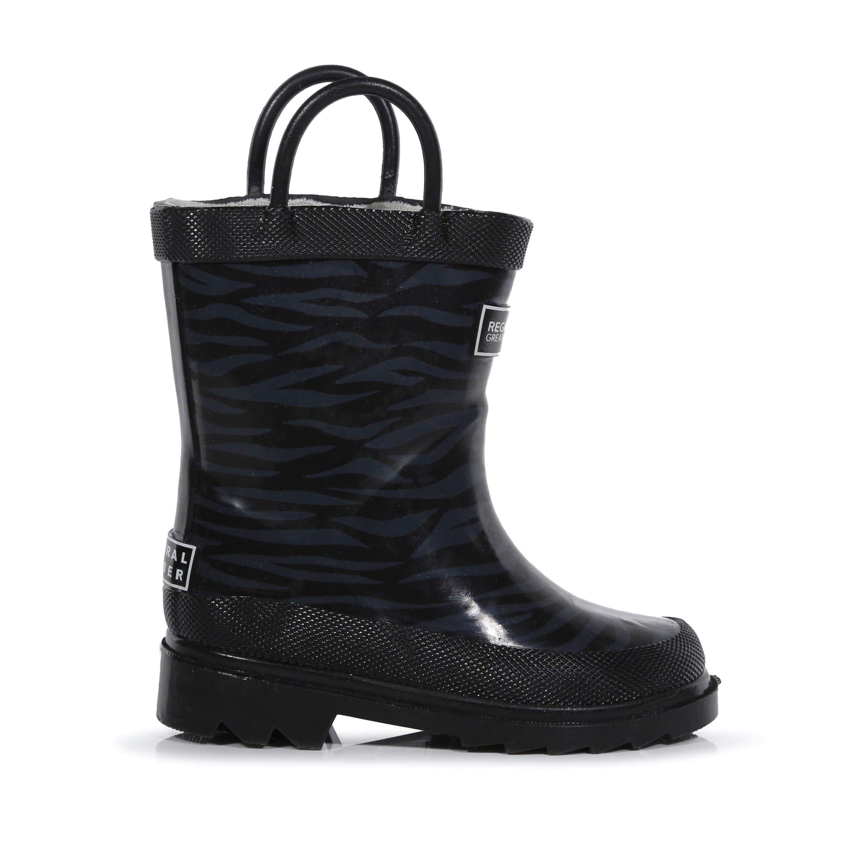 Regatta Boys Minnow Junior Cotton Lined Wellington Welly  Kids - Black - C13 (31.5)