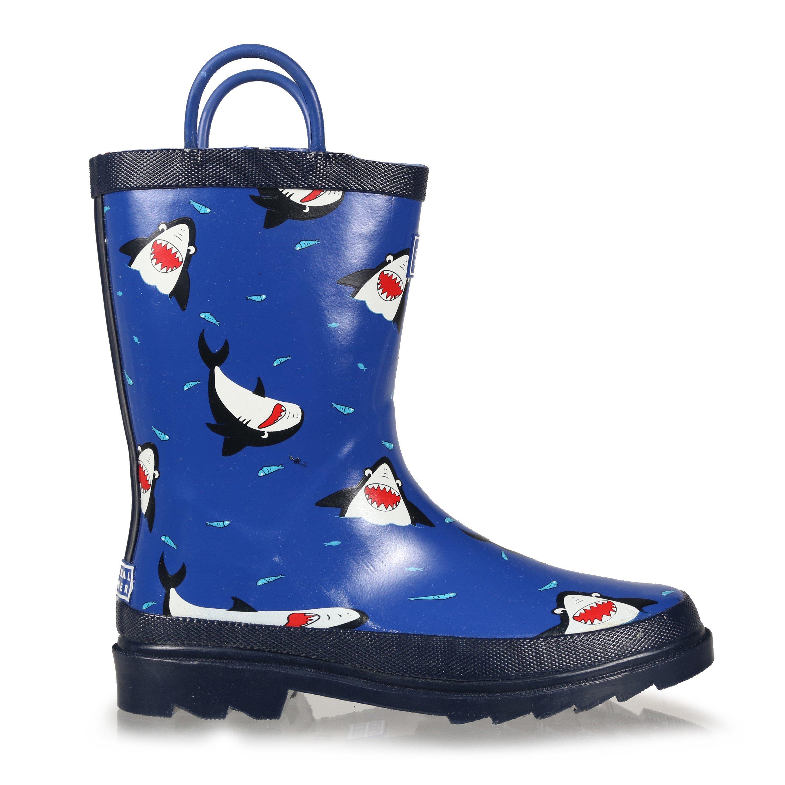 Regatta Boys Minnow Junior Cotton Lined Wellington Welly  Kids - Shark/Nautic - 1 (33)