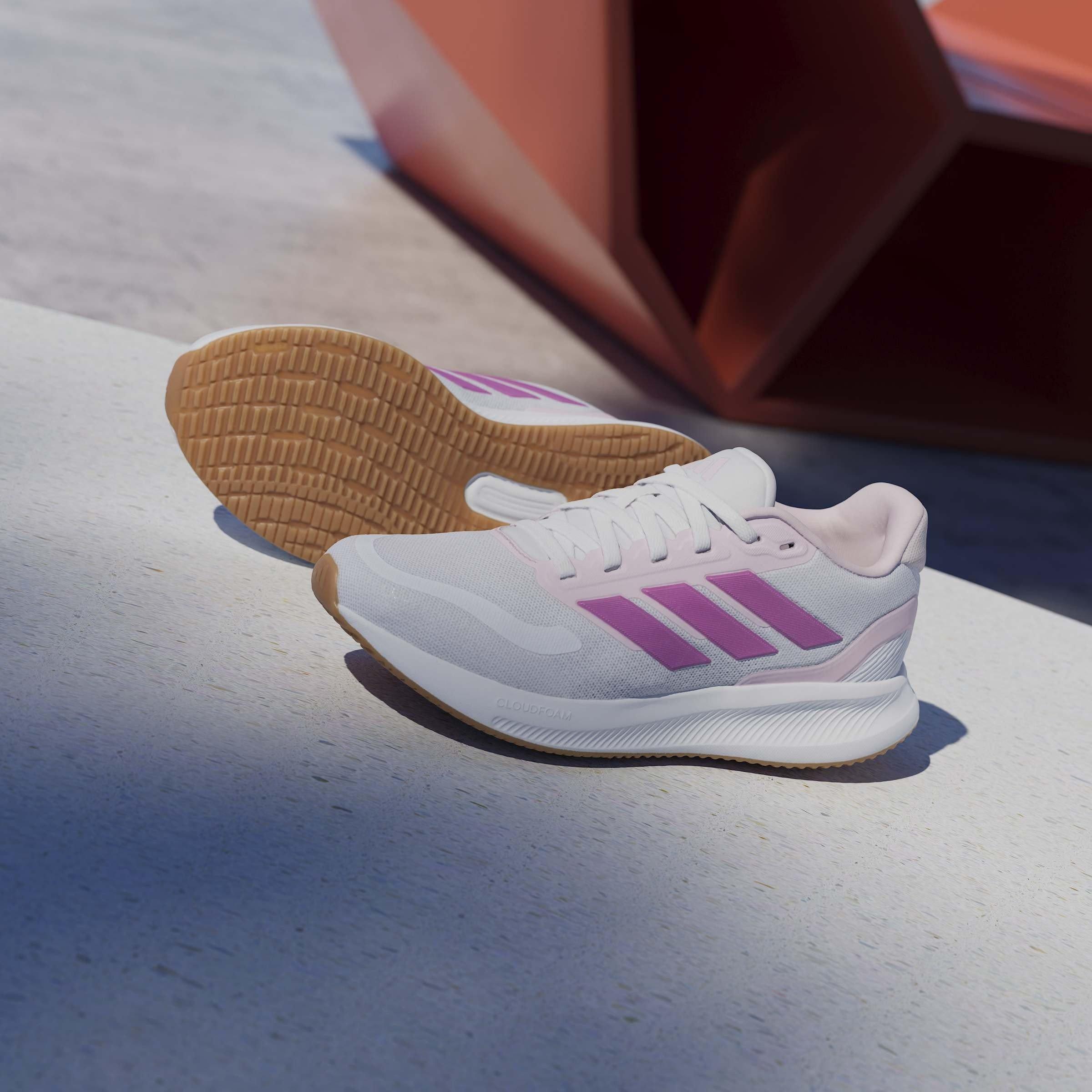 Ftwr White/Clea - adidas - Kids' Runfalcon 5 Road Running Shoes - 11