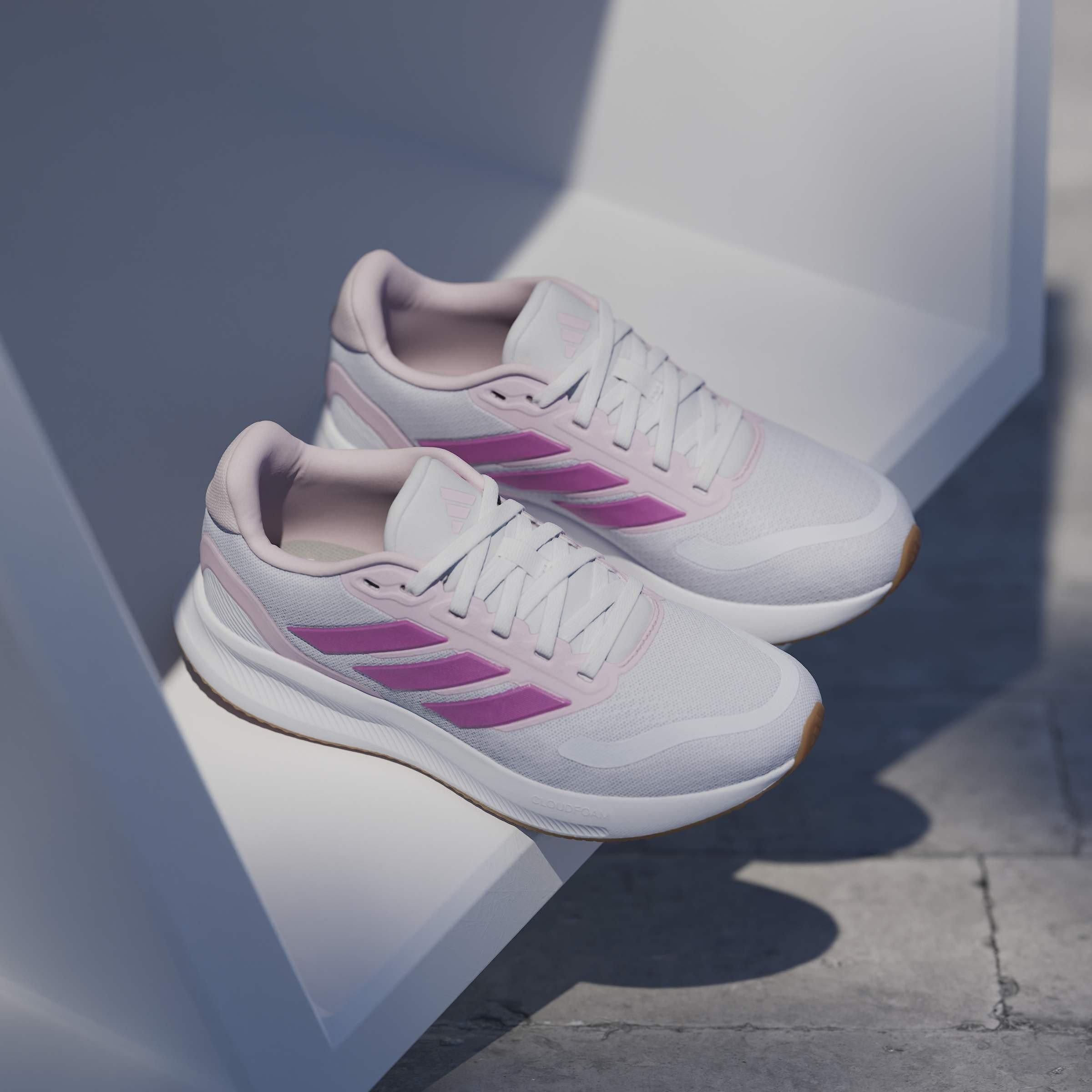 Ftwr White/Clea - adidas - Kids' Runfalcon 5 Road Running Shoes - 12