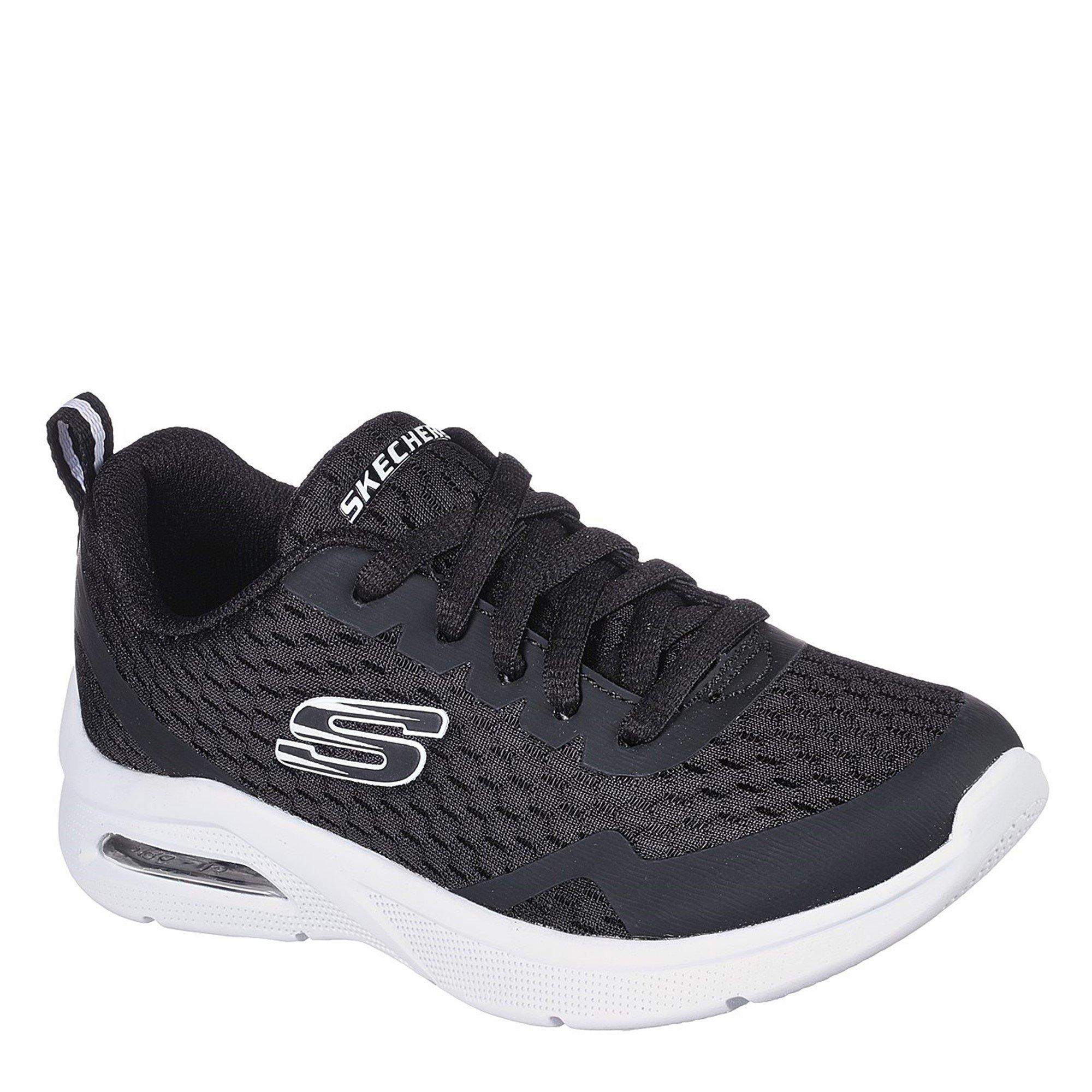 Black/White - Skechers - Microspec Max Junior Trainers - 3