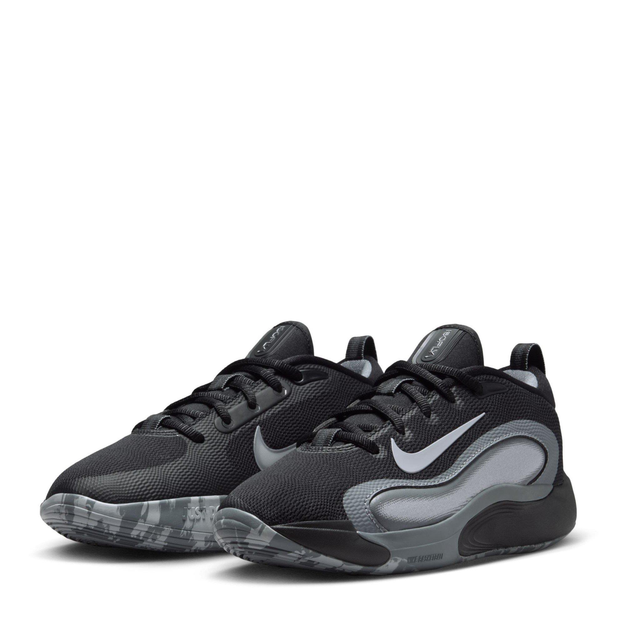 Blk/Grey-White - Nike - Nike IsoFly Juniors Basketball Shoes - 4