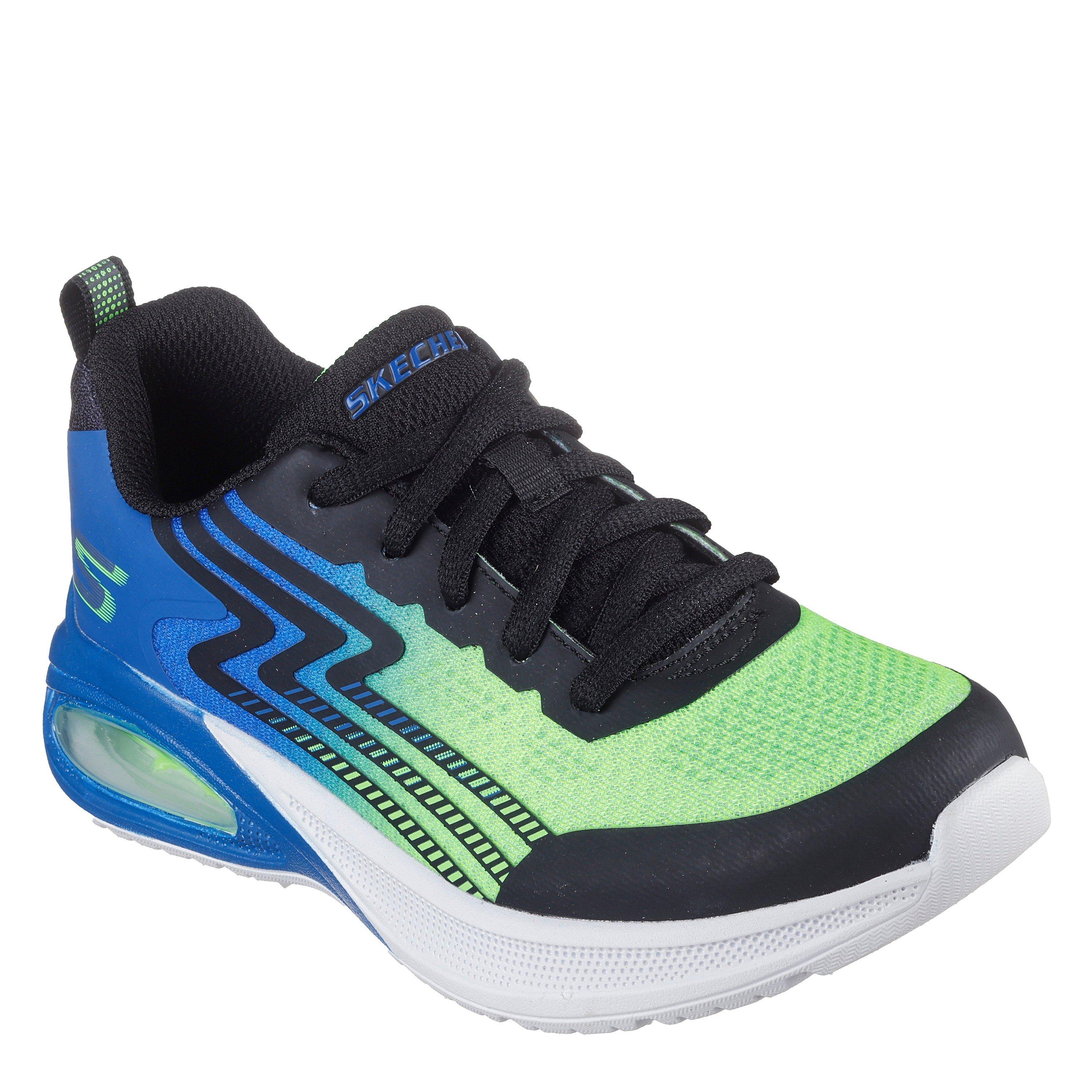 Blue/Green - Skechers - Kids' Lace Up Midsole Technology Runners - 3