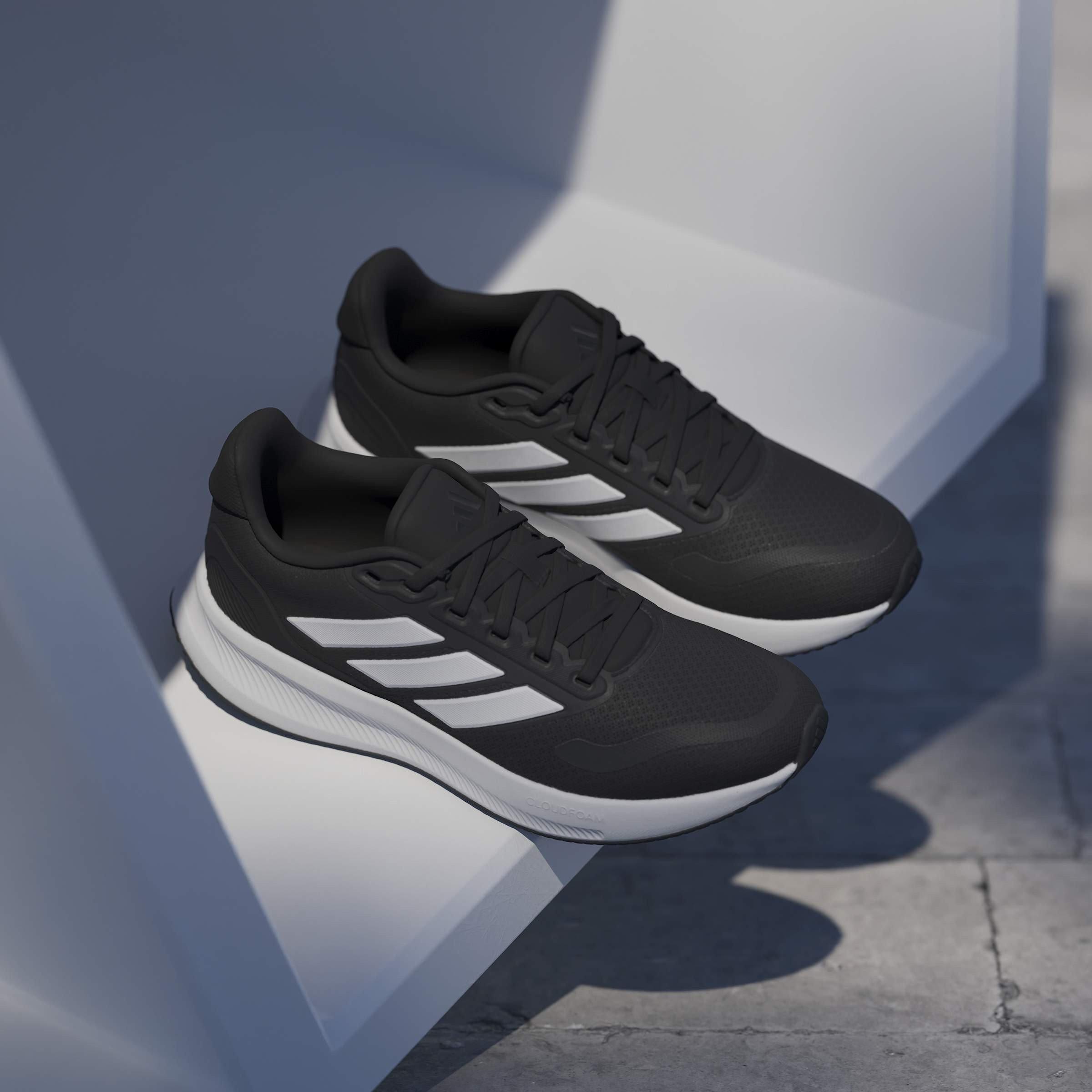 Black/White - adidas - Runfalcon 5 Juniors Running Shoes - 12