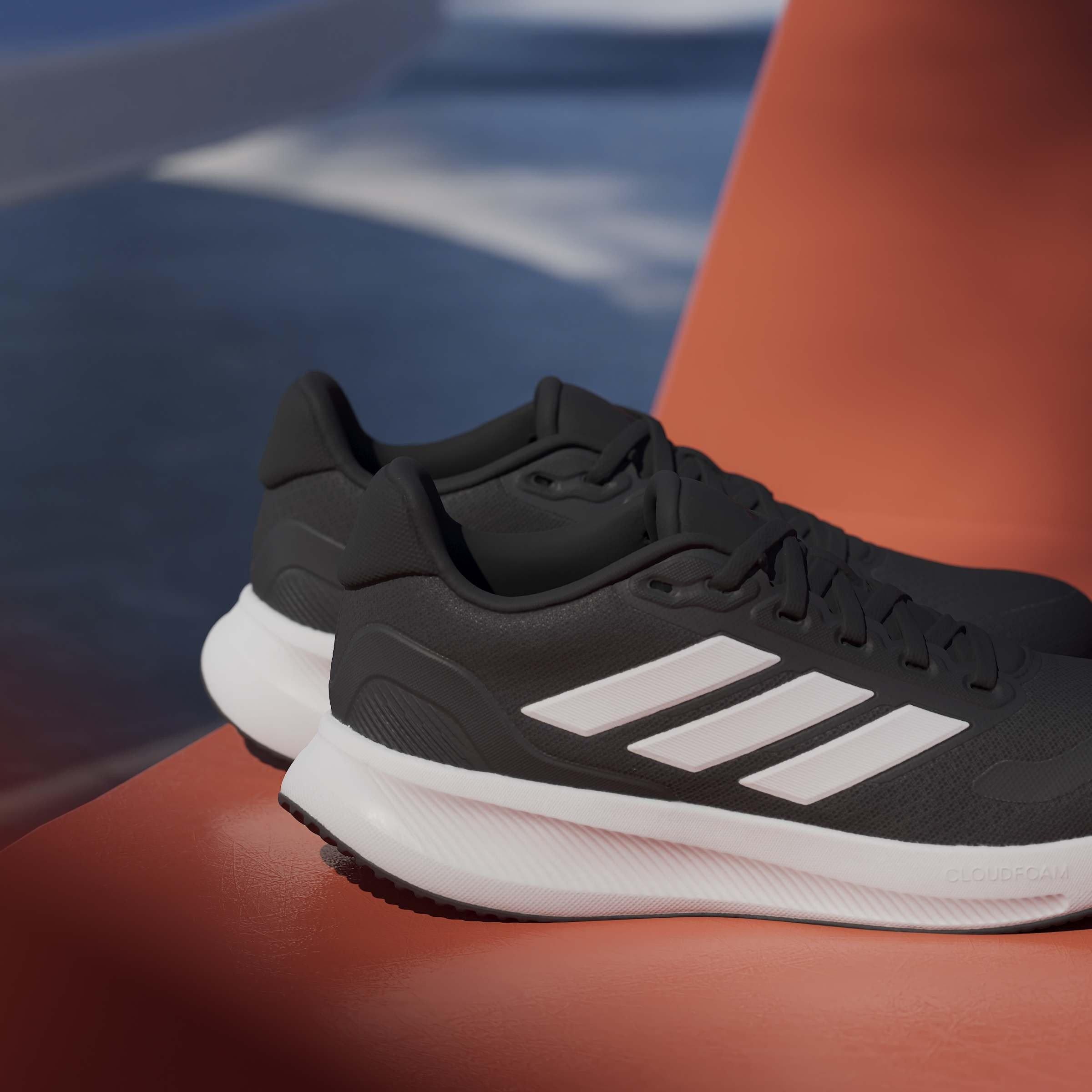 Black/White - adidas - Runfalcon 5 Juniors Running Shoes - 16