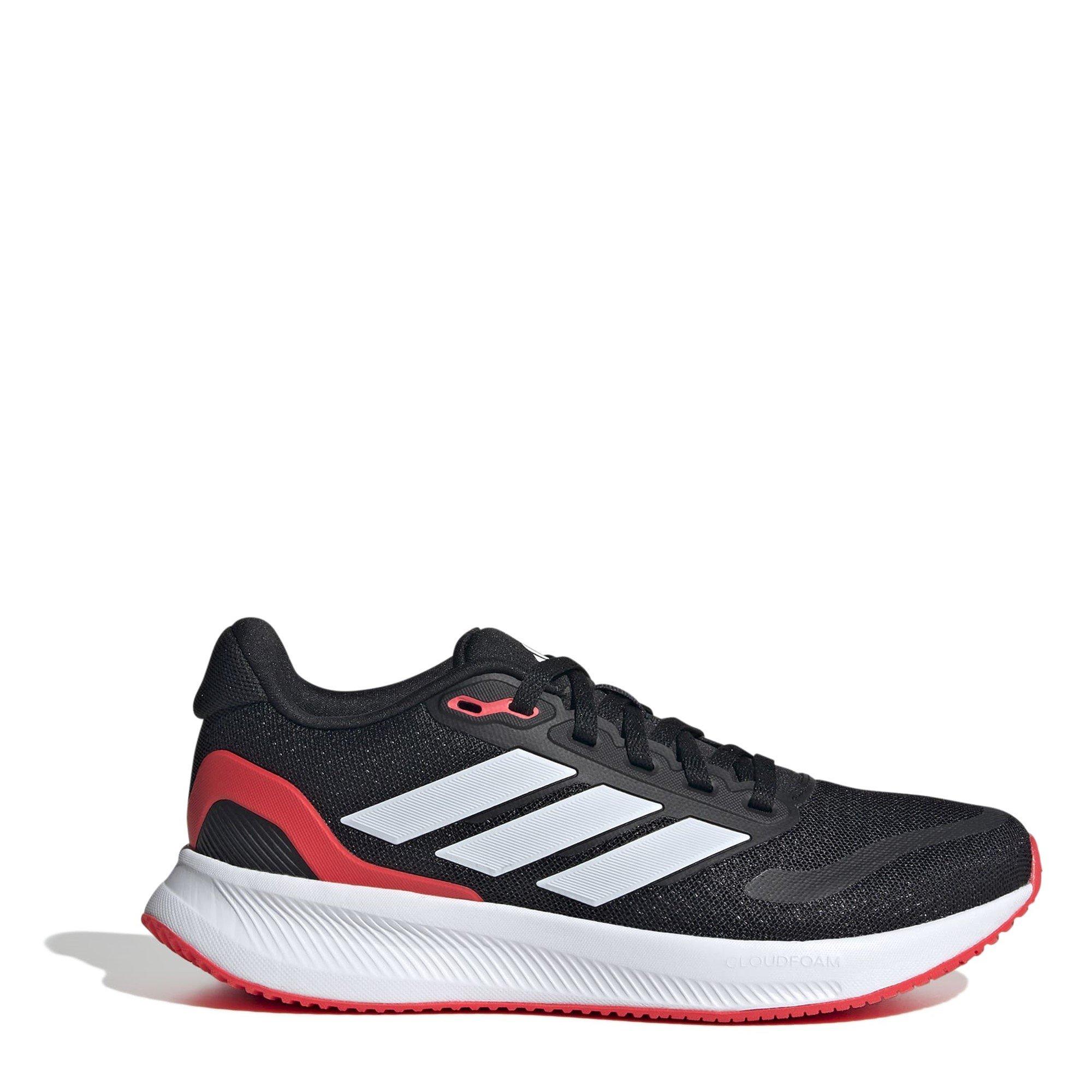 Adidas Boys Runfalcon 5 Juniors Running Shoes - Black/Red - 4 (36.5)