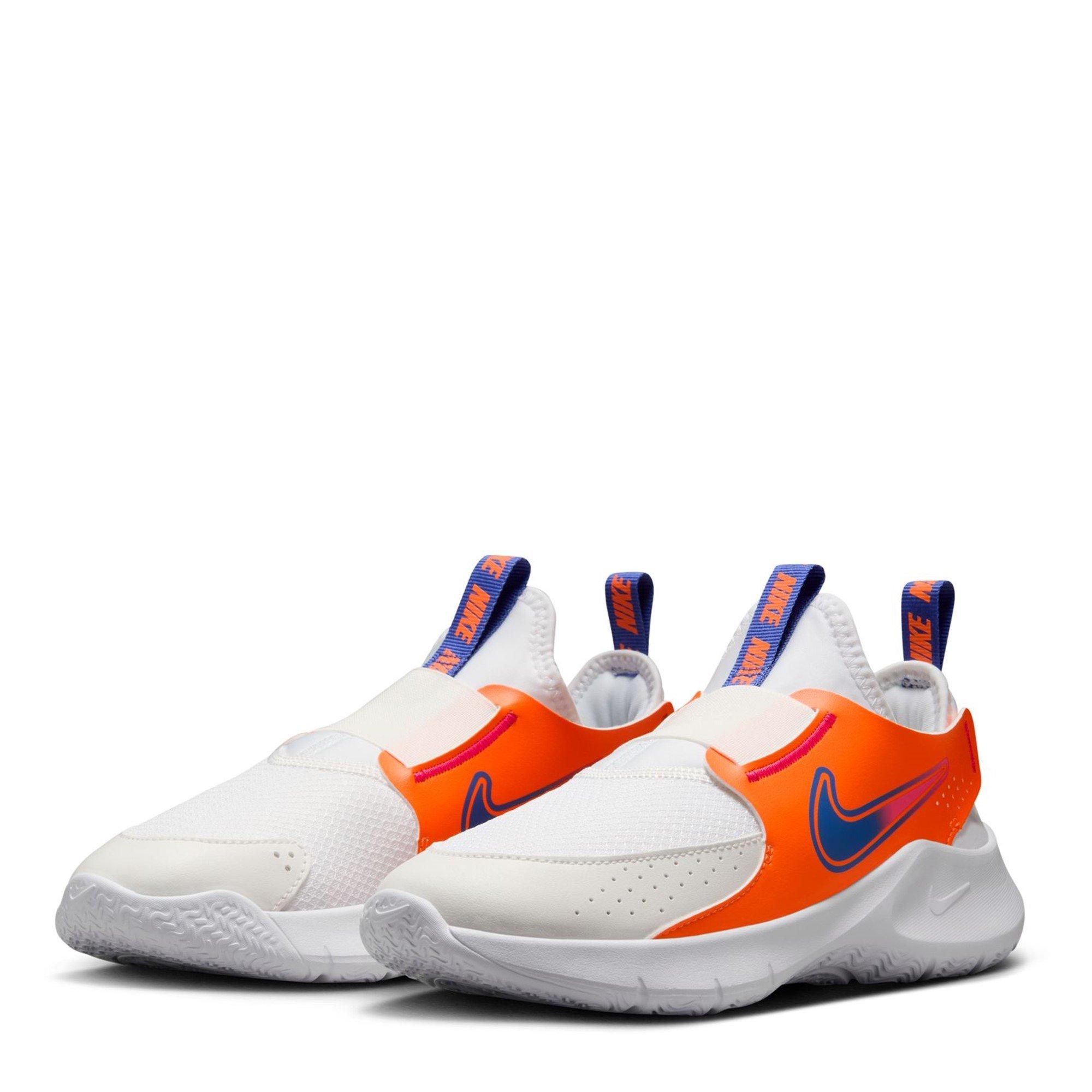White/Orange - Nike - Flex Runner 3 Big Kids Road Running Shoes - 3