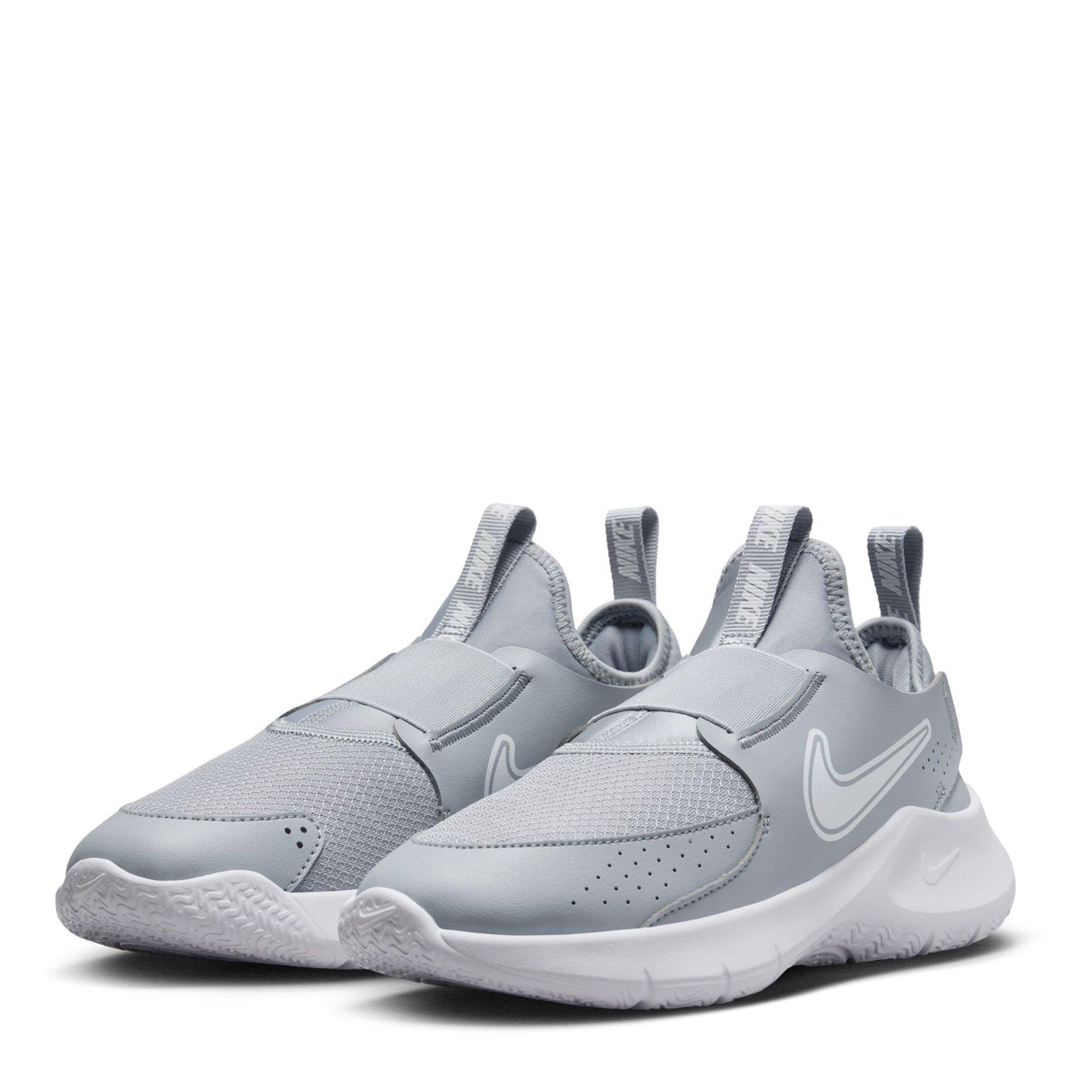 Grey/White - Nike - Flex Runner 3 Big Kids Road Running Shoes - 3