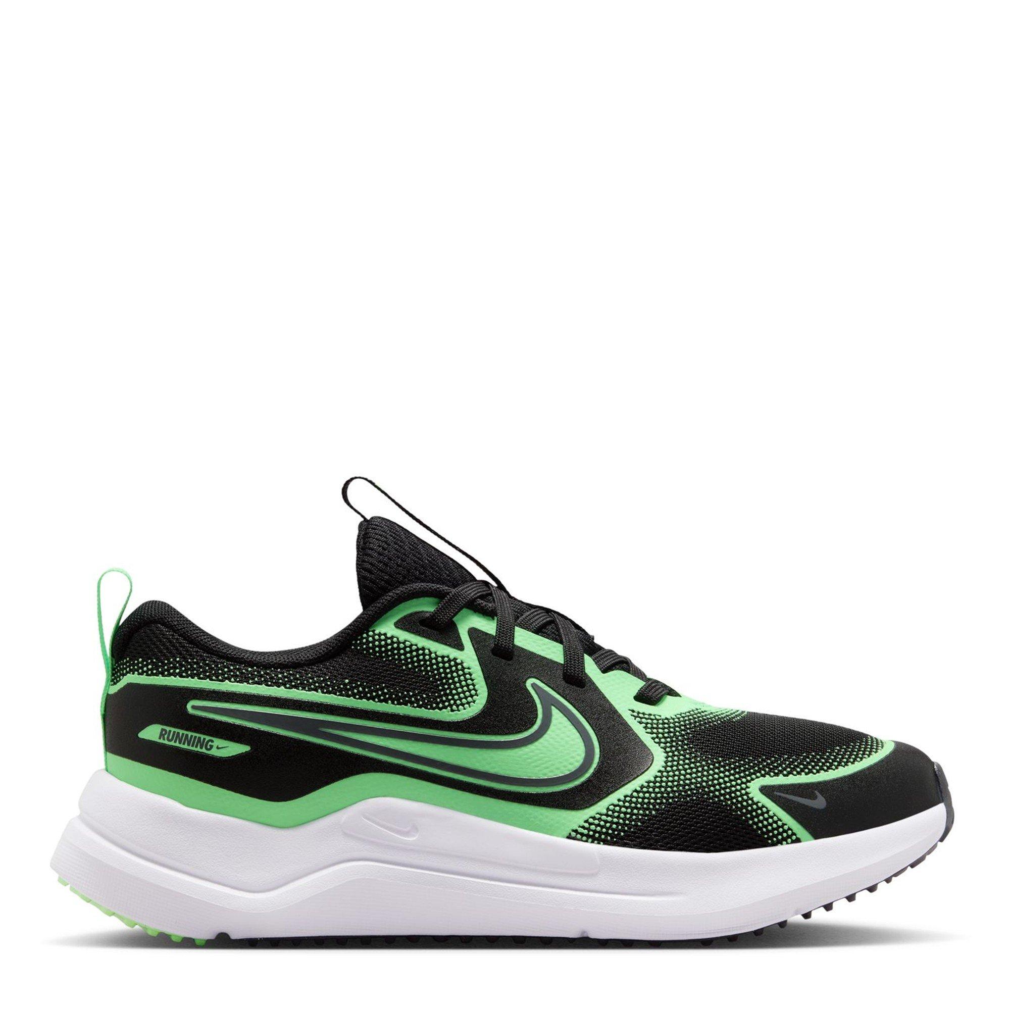 Nike Boys Cosmic Runners Juniors - Black/Green - 3 (35.5)