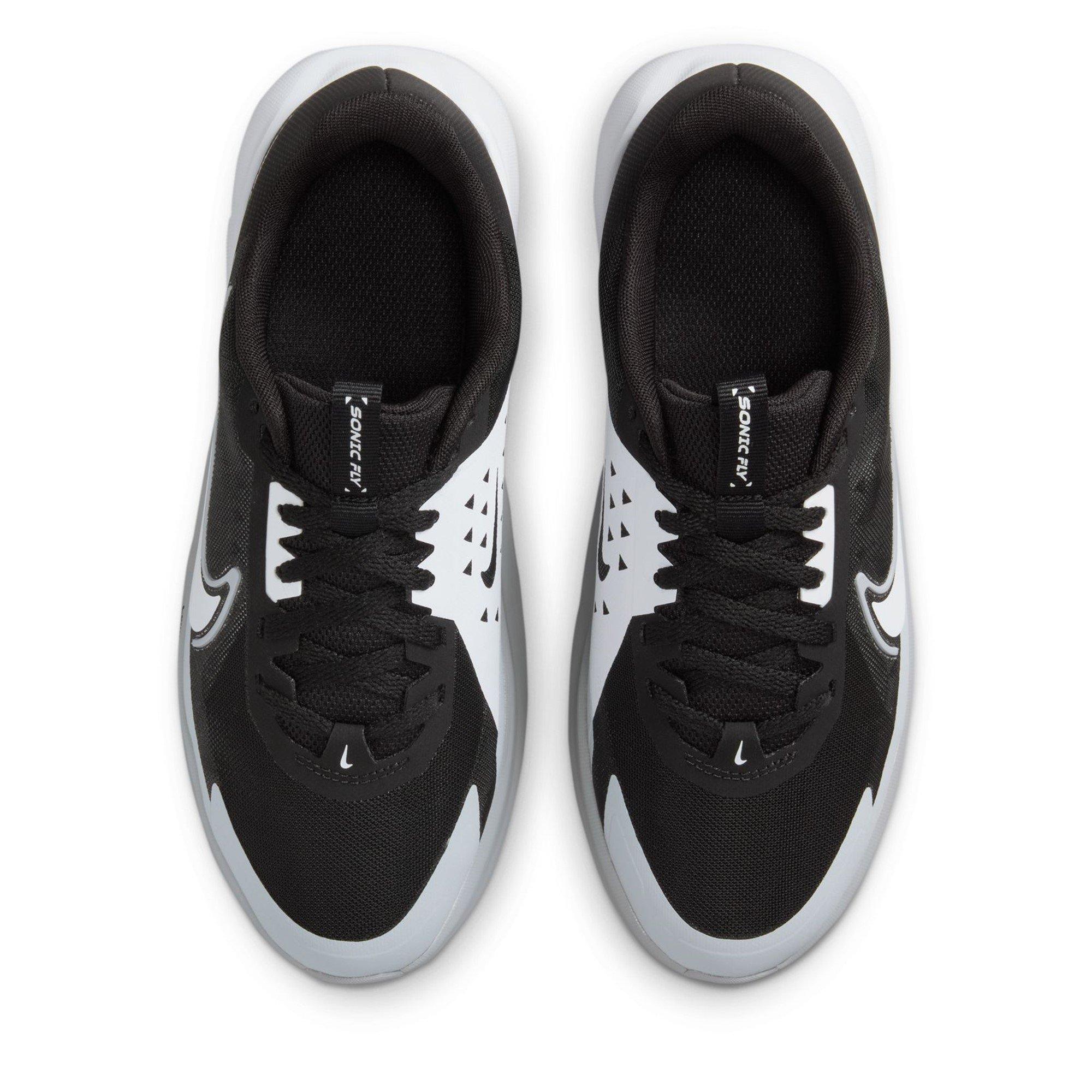 Blk/Wht-Grey - Nike - Sonic Fly Juniors Running Shoes - 5