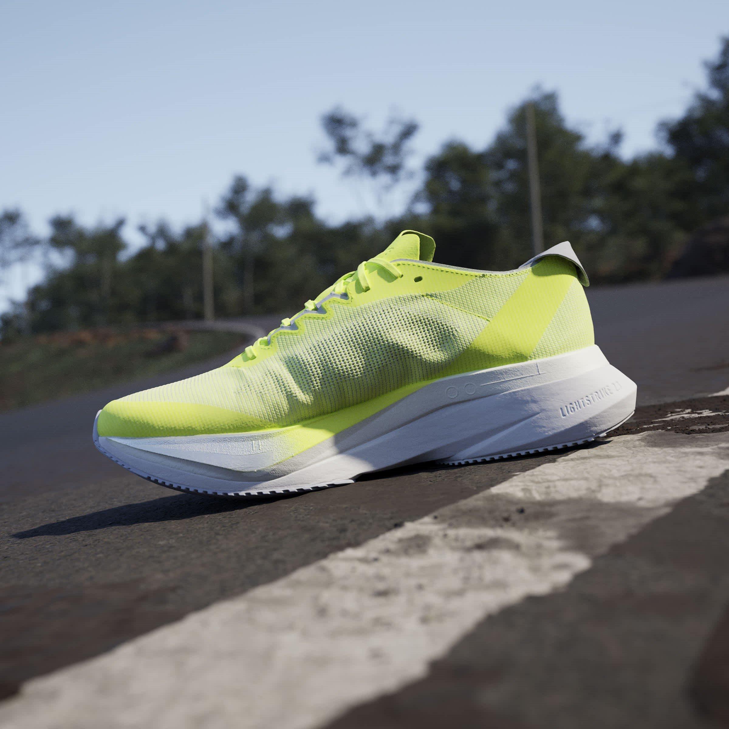 Lemon/Blk/Slvr - adidas - Adizero Boston 12 Road Running Shoes Juniors - 14