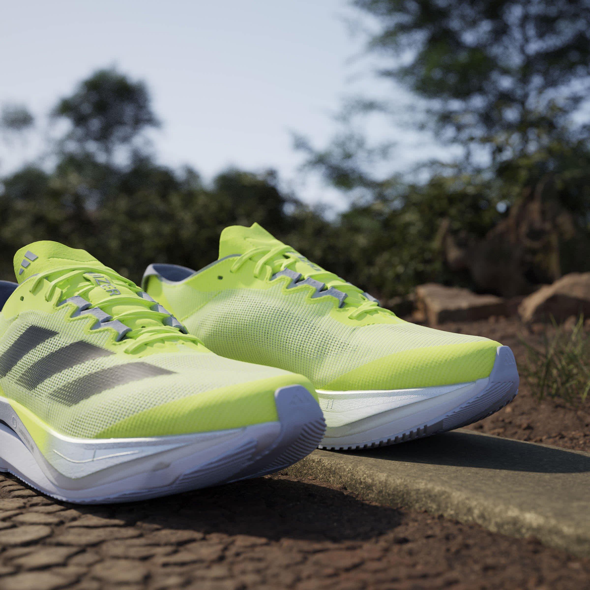 Lemon/Blk/Slvr - adidas - Adizero Boston 12 Road Running Shoes Juniors - 16