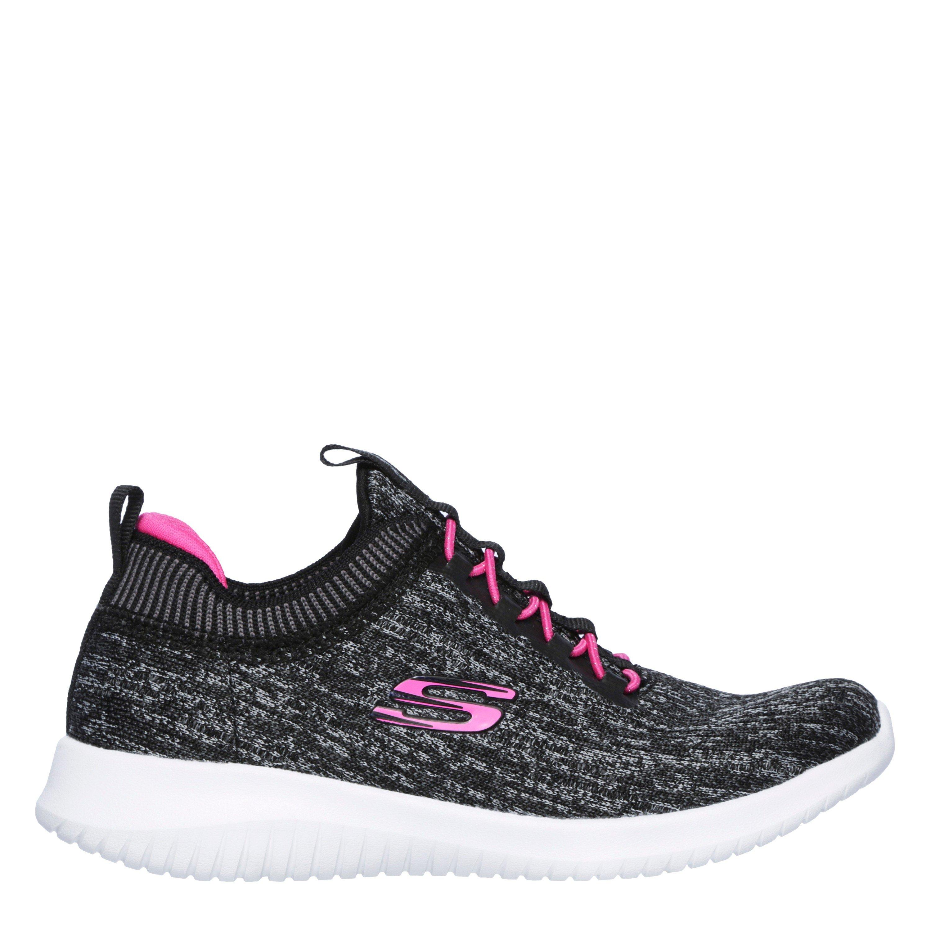 Skechers Girls Ultra Flex Bright Horizon Junior Trainers - Black/Pink - 4 (37)