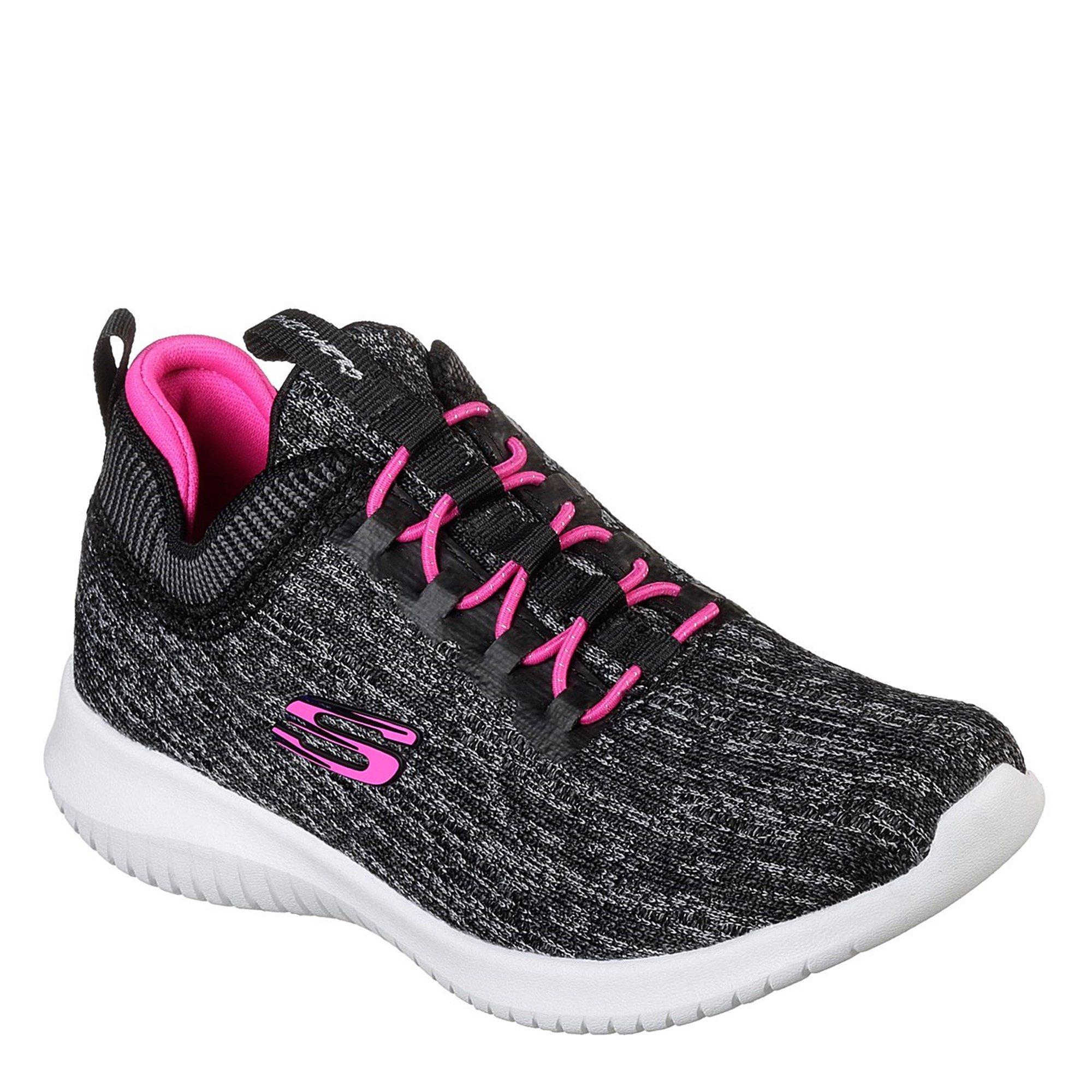 Zwart/Roze - Skechers - Ultra Flex Bright Horizon Junior Girls Trainers - 3