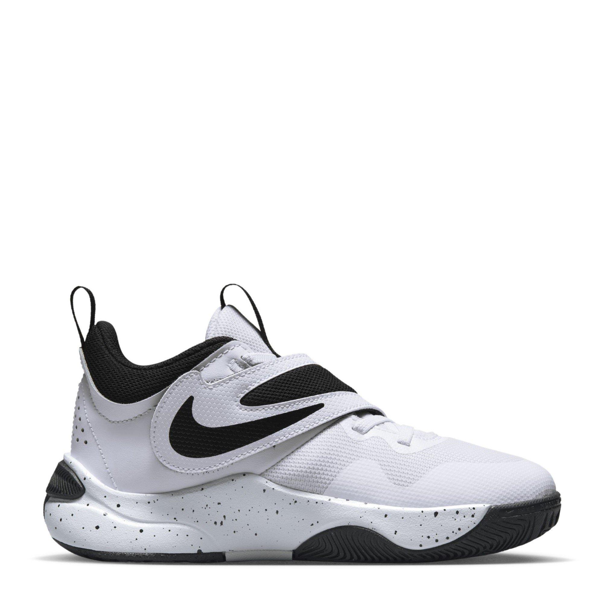 White/Black - Nike - Team Hustle D 11 Juniors Basketball Shoes - 1