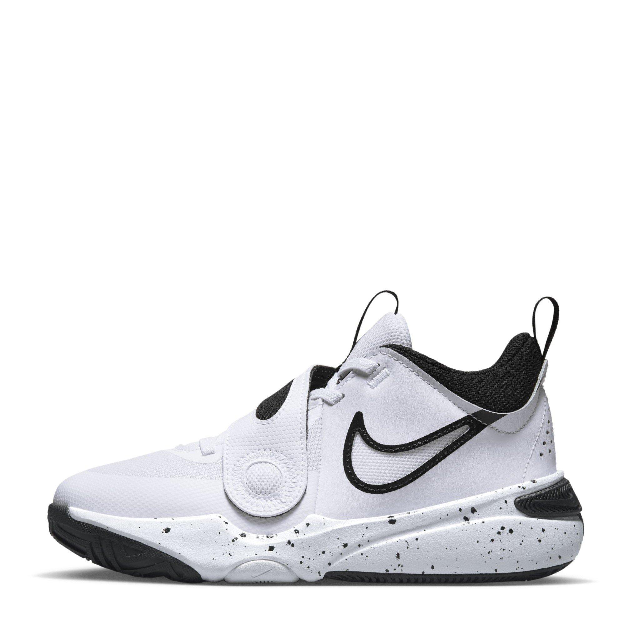 White/Black - Nike - Team Hustle D 11 Juniors Basketball Shoes - 2