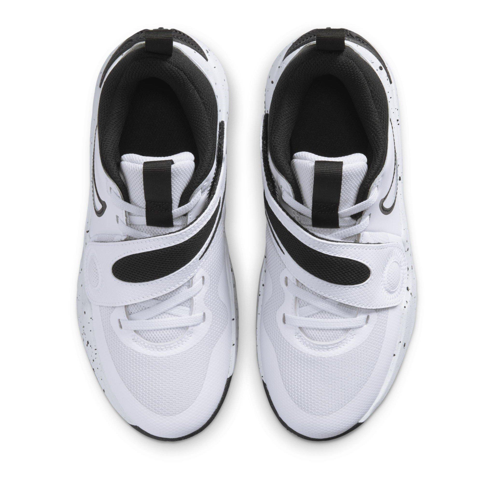 White/Black - Nike - Team Hustle D 11 Juniors Basketball Shoes - 5
