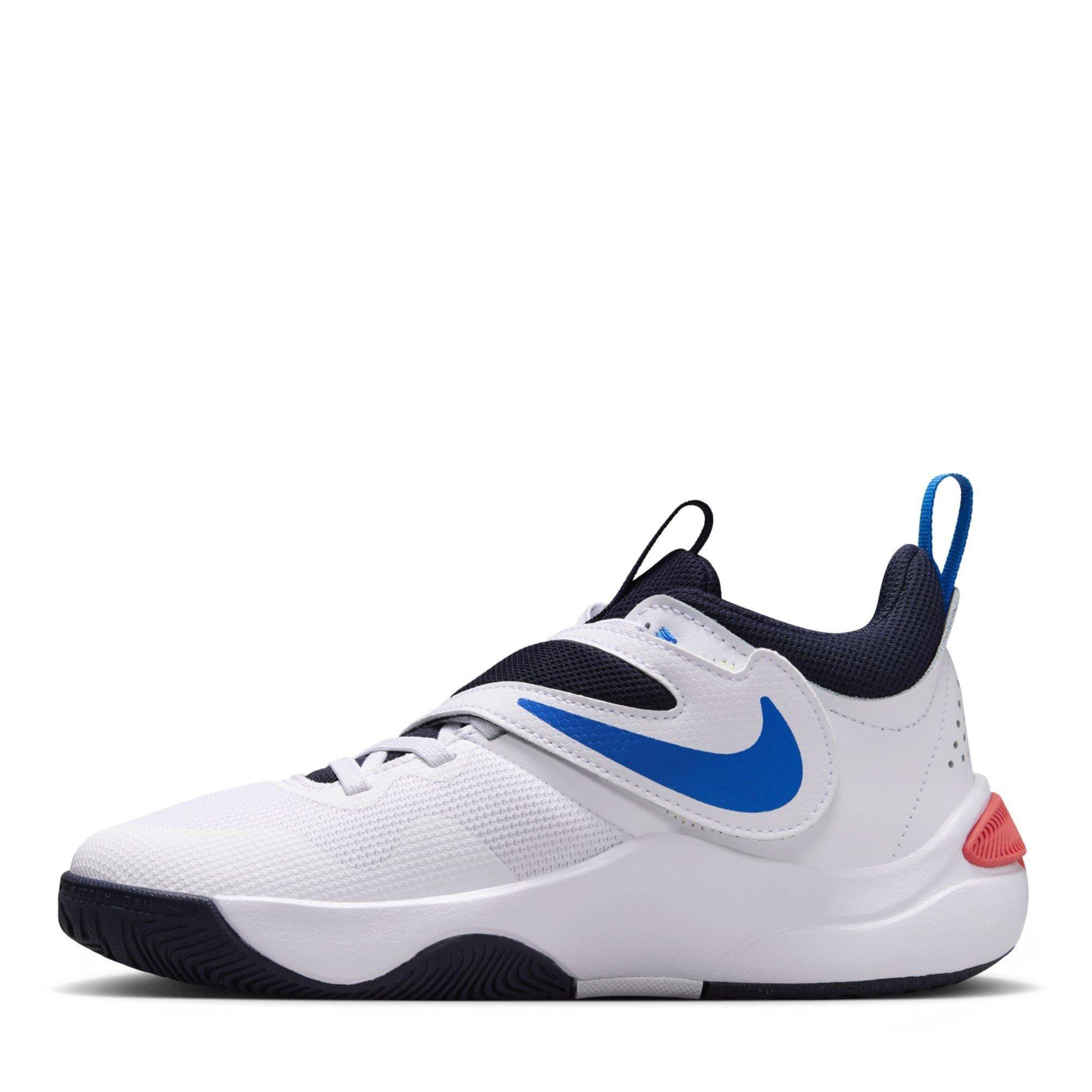 Wht/Lemon Twist - Nike - Nike Team Hustle D 11 Juniors Basketball Shoes - 2