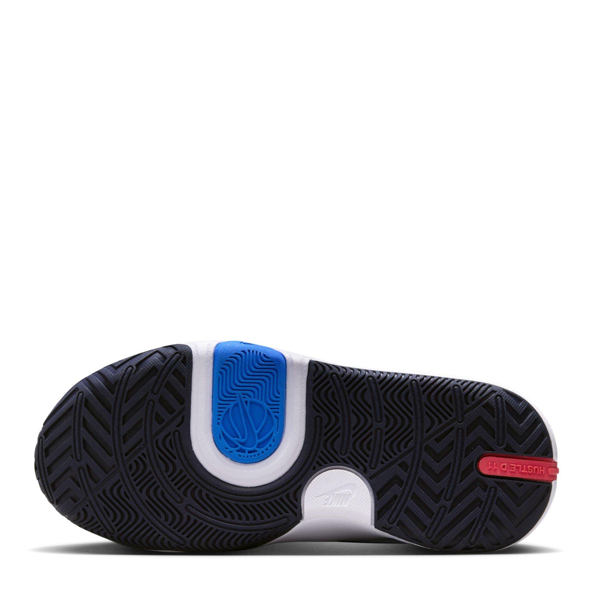 Wht/Lemon Twist - Nike - Nike Team Hustle D 11 Juniors Basketball Shoes - 3