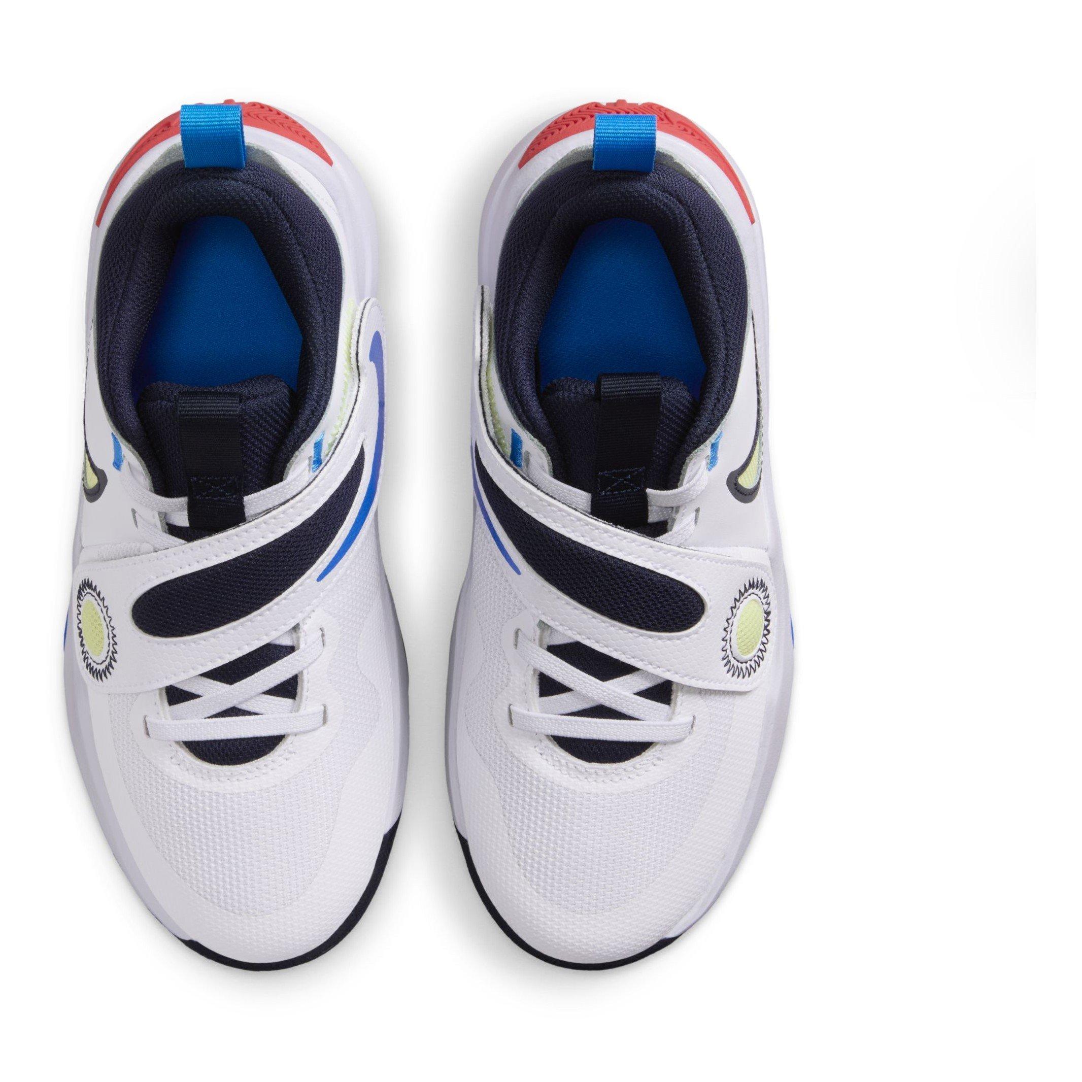 Wht/Lemon Twist - Nike - Nike Team Hustle D 11 Juniors Basketball Shoes - 5