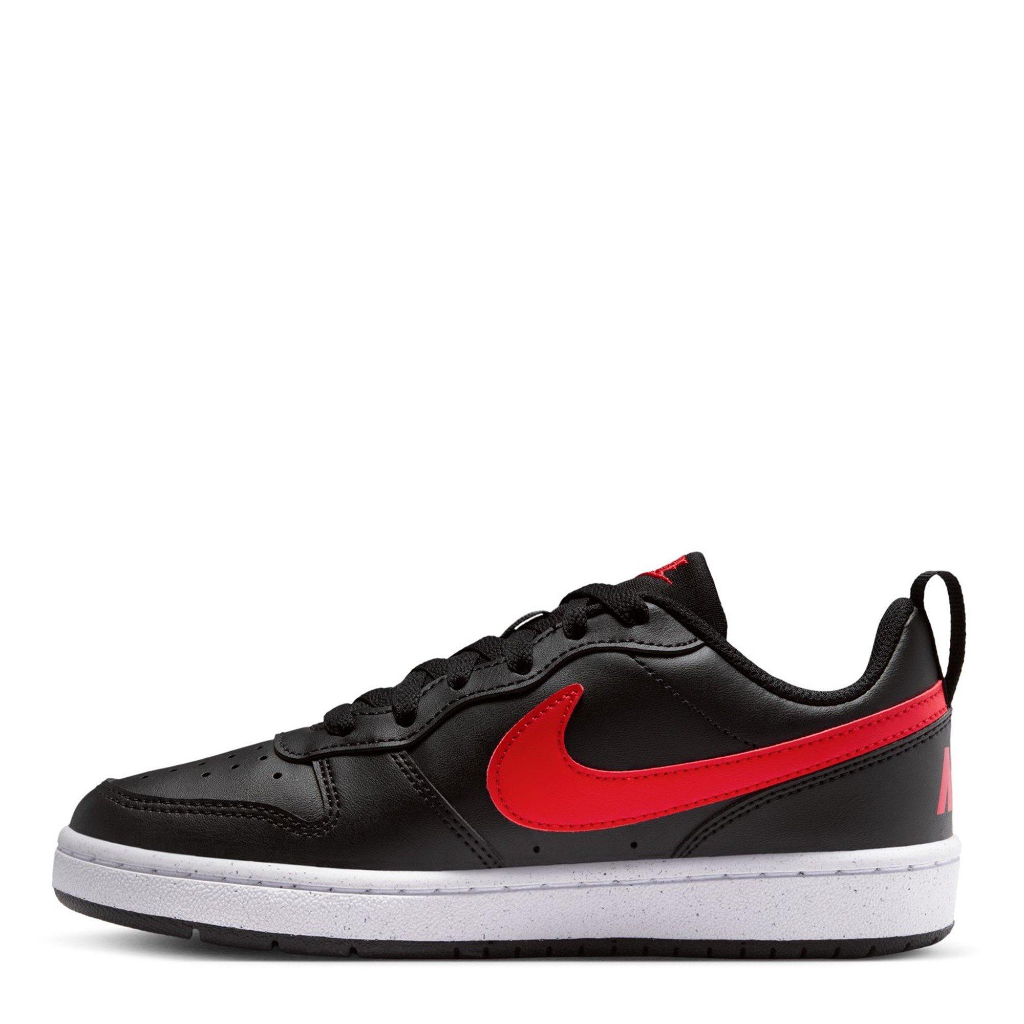 Black/Red-White - Nike - Court Borough Recraft Juniors Sneakers - 2
