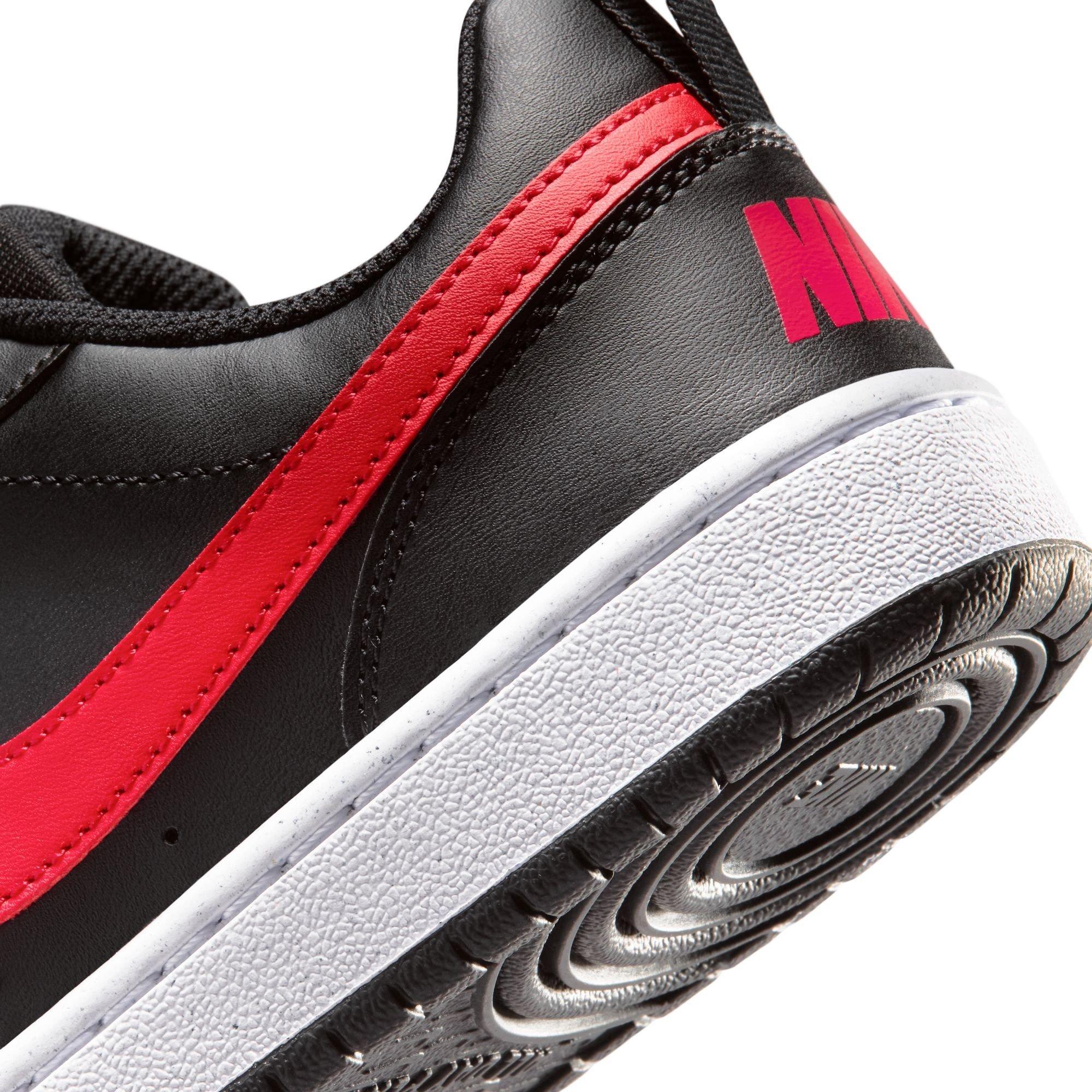 Black/Red-White - Nike - Court Borough Recraft Juniors Sneakers - 8