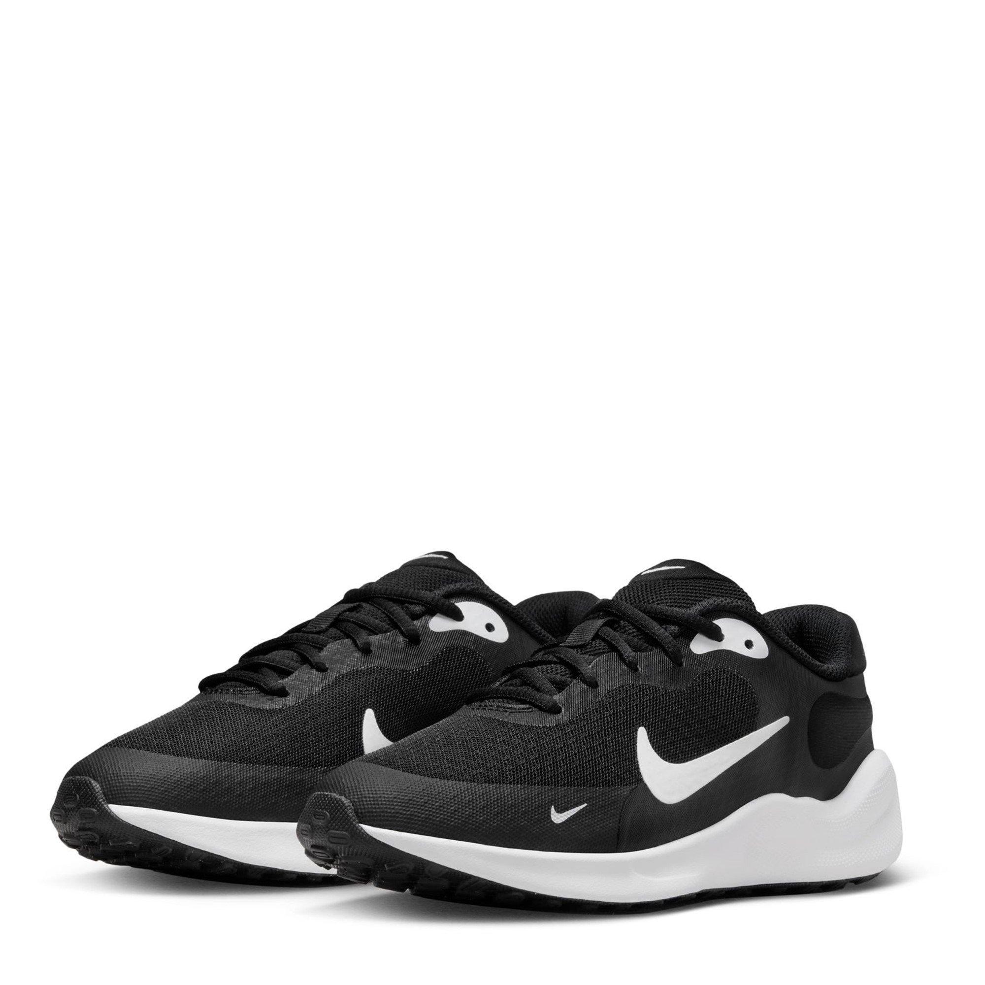 Black/Wht-White - Nike - Revolution 7 Junior Running Shoes - 3