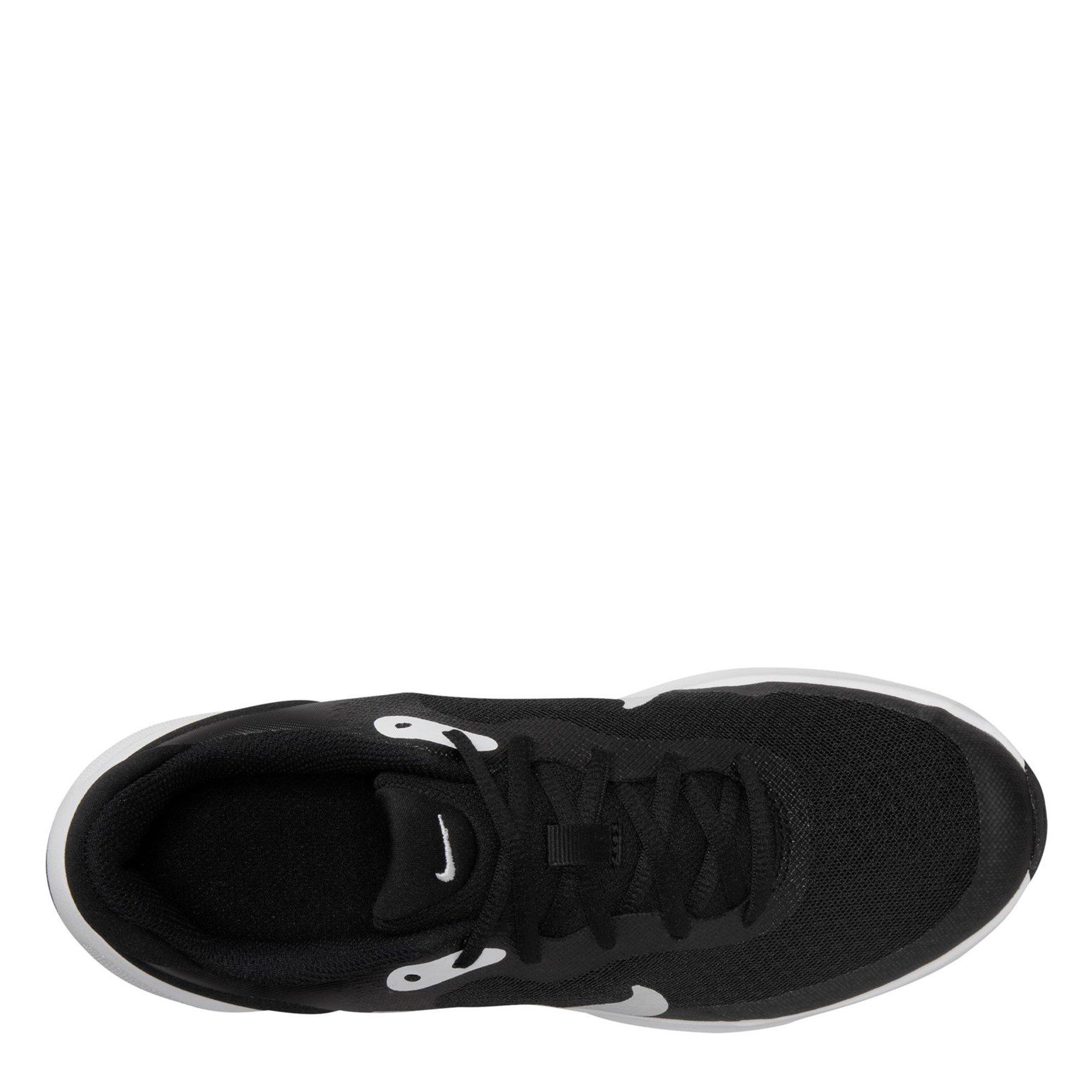 Black/Wht-White - Nike - Revolution 7 Junior Running Shoes - 9