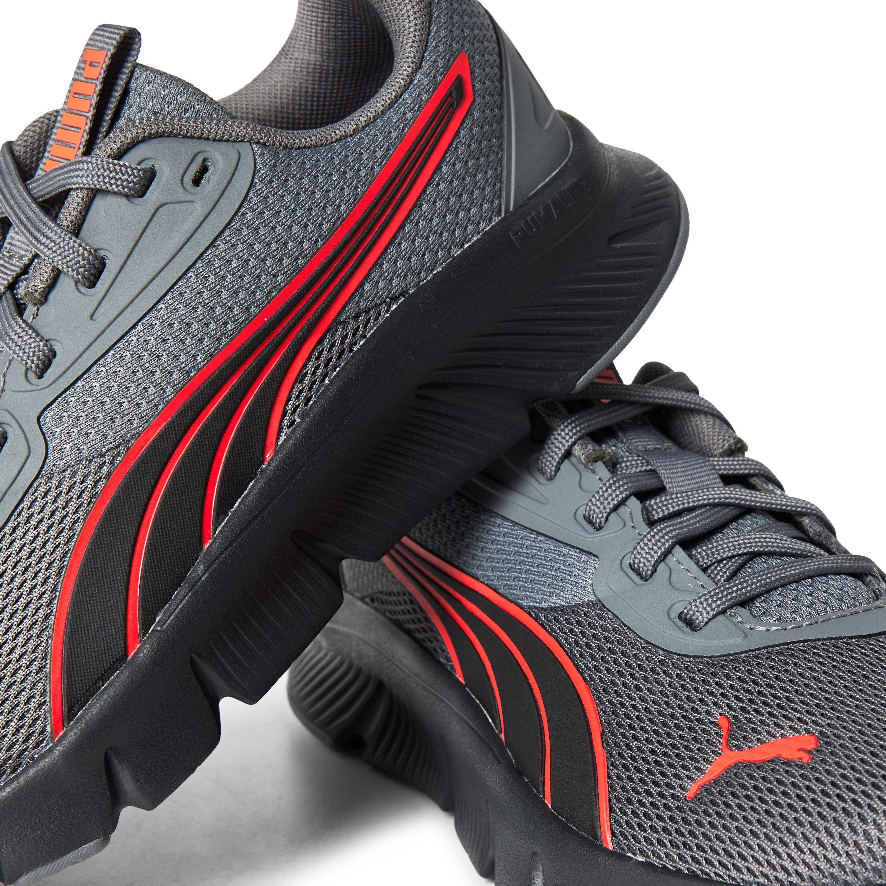 Grey/Red - Puma - Kids Flexfocus Lite Modern Jr Flex Focus Runners - 3