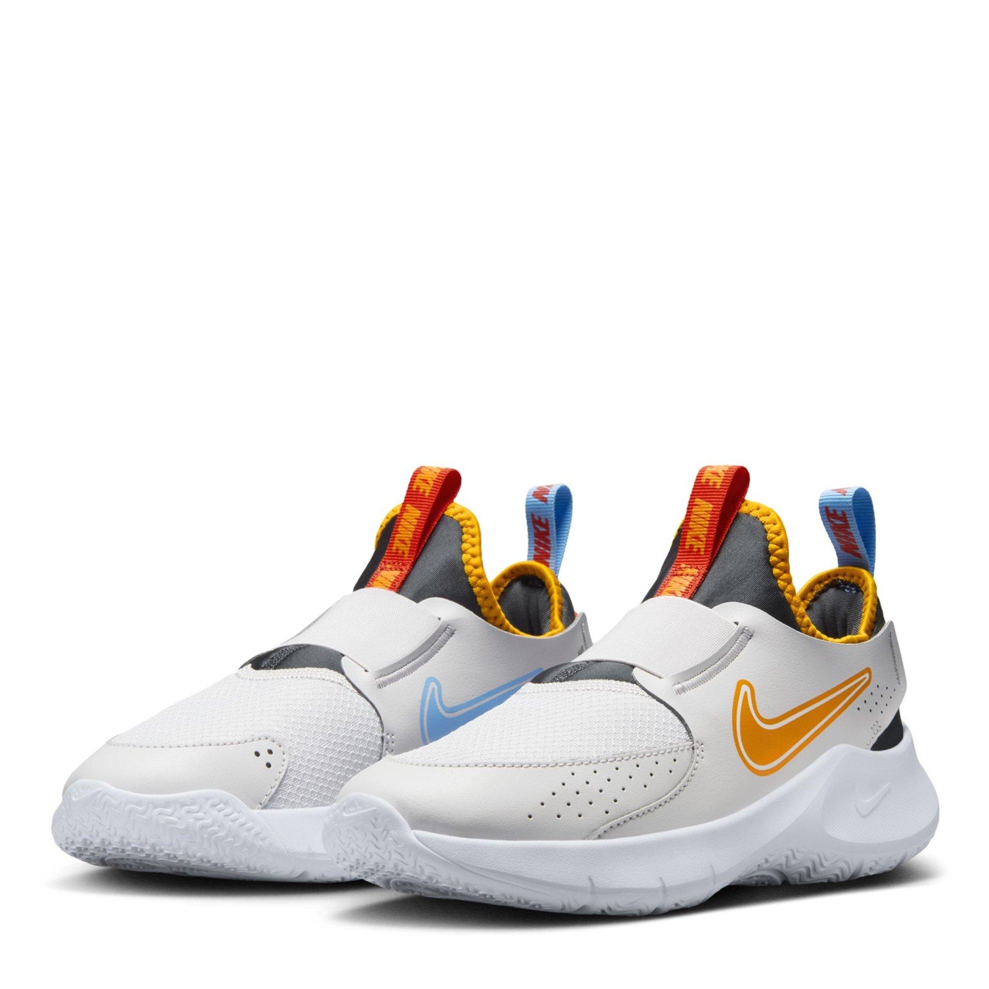 Grey/Orgn-Blue - Nike - Flex Runner 3 Juniors Shoes - 4