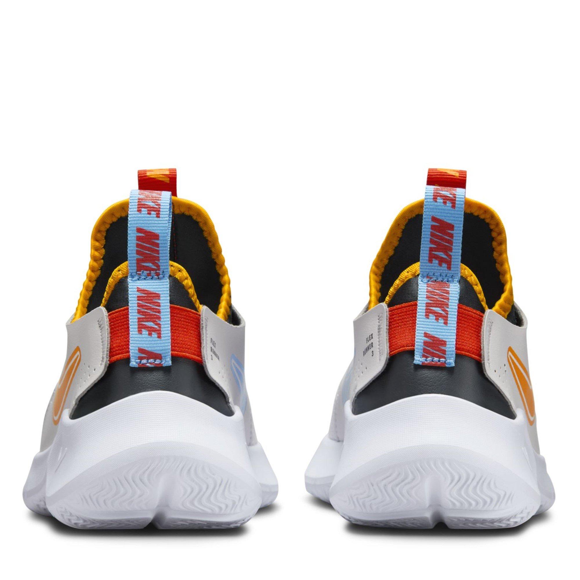 Grey/Orgn-Blue - Nike - Flex Runner 3 Juniors Shoes - 6