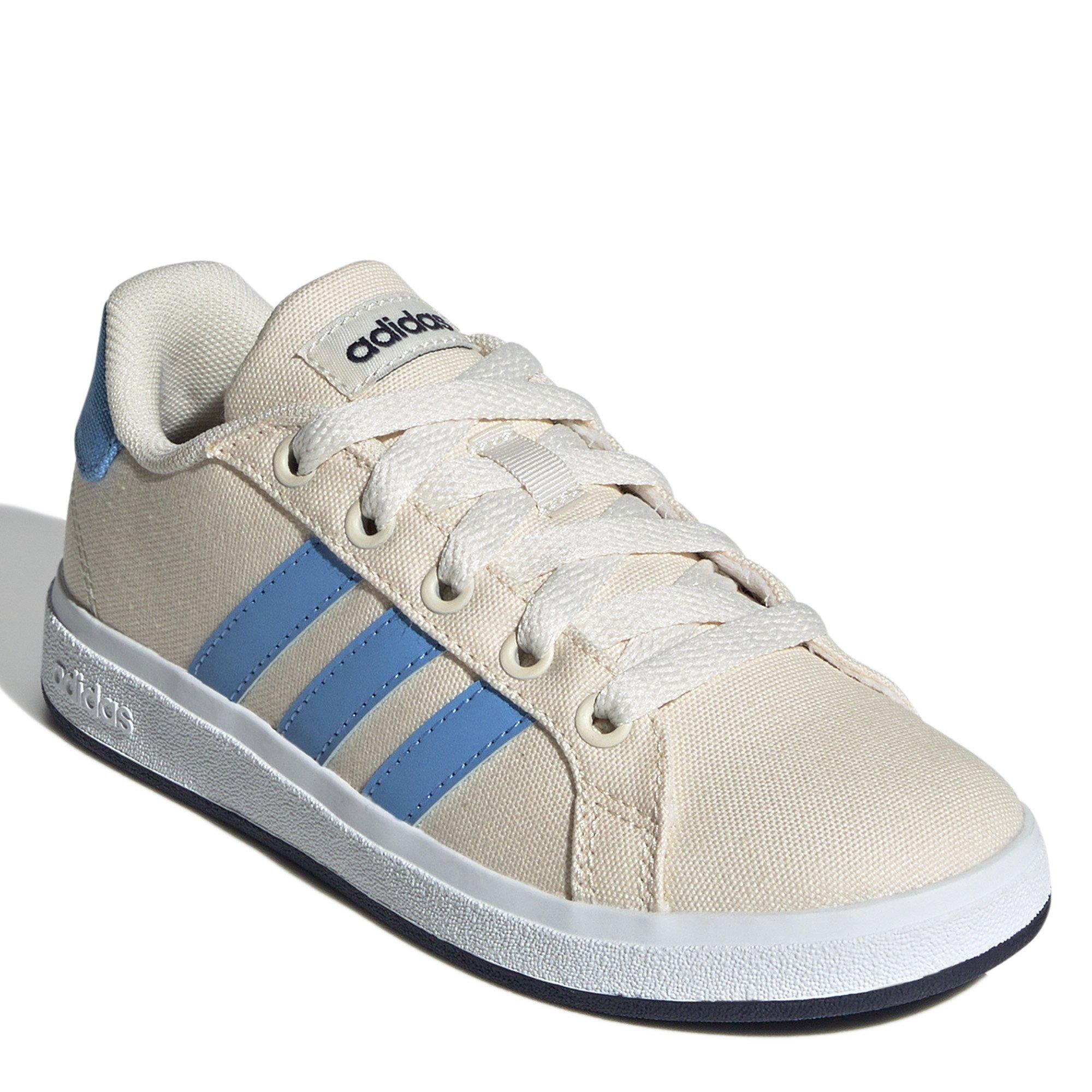 Wht/Blue/Navy - adidas - adidas Grand Court Lifestyle Tennis Juniors Shoes - 5