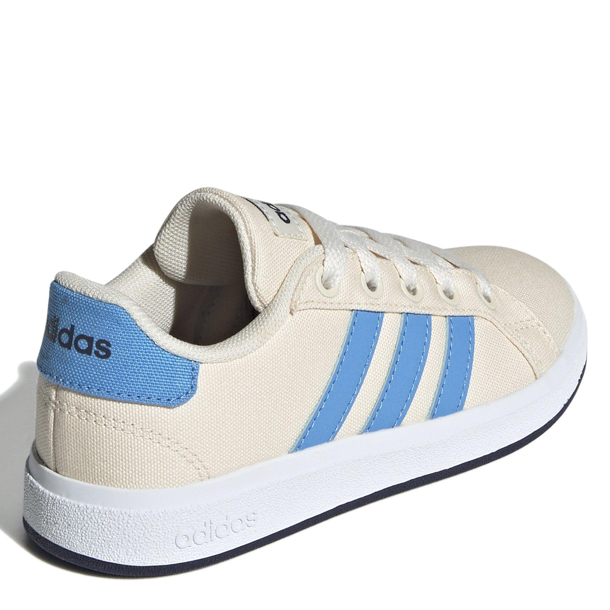 Wht/Blue/Navy - adidas - adidas Grand Court Lifestyle Tennis Juniors Shoes - 6