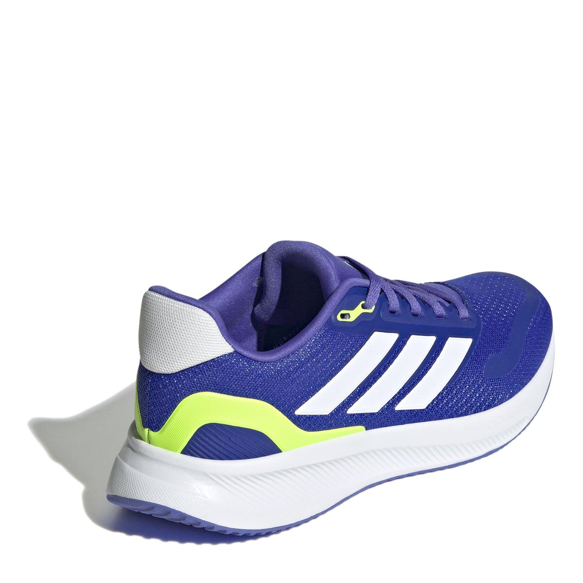 Blue/Wht/Lemon - adidas - Runfalcon 5 Juniors Running Shoes - 4