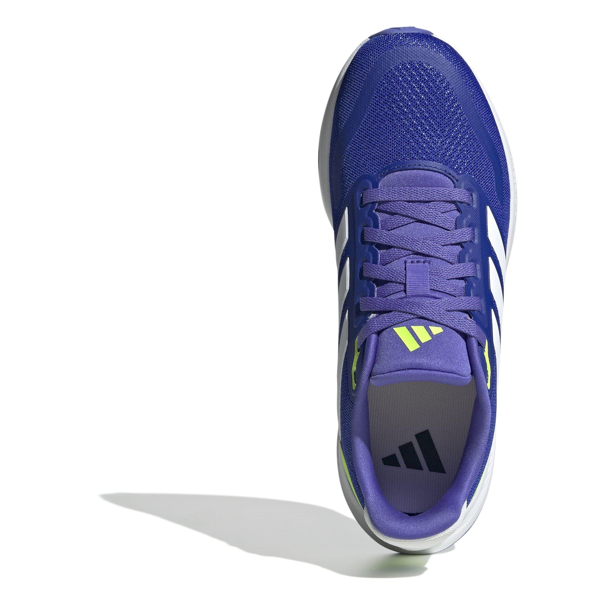 Blue/Wht/Lemon - adidas - Runfalcon 5 Juniors Running Shoes - 5