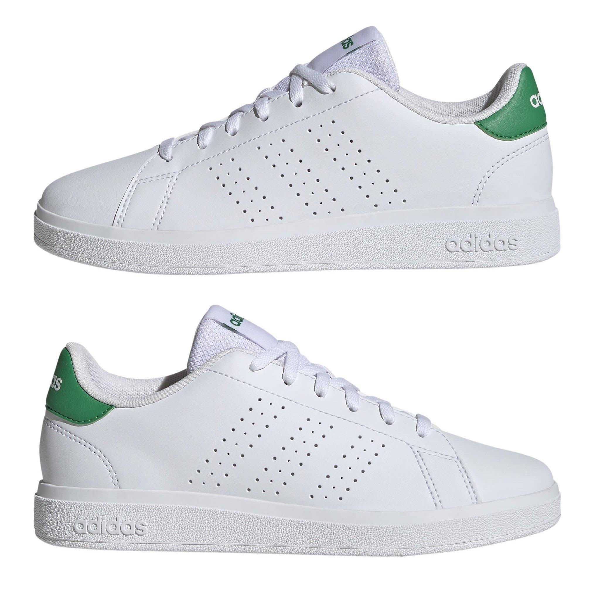 Ftwr Wht/Green - adidas - adidas Advantage Base 2.0 Juniors Shoes - 9